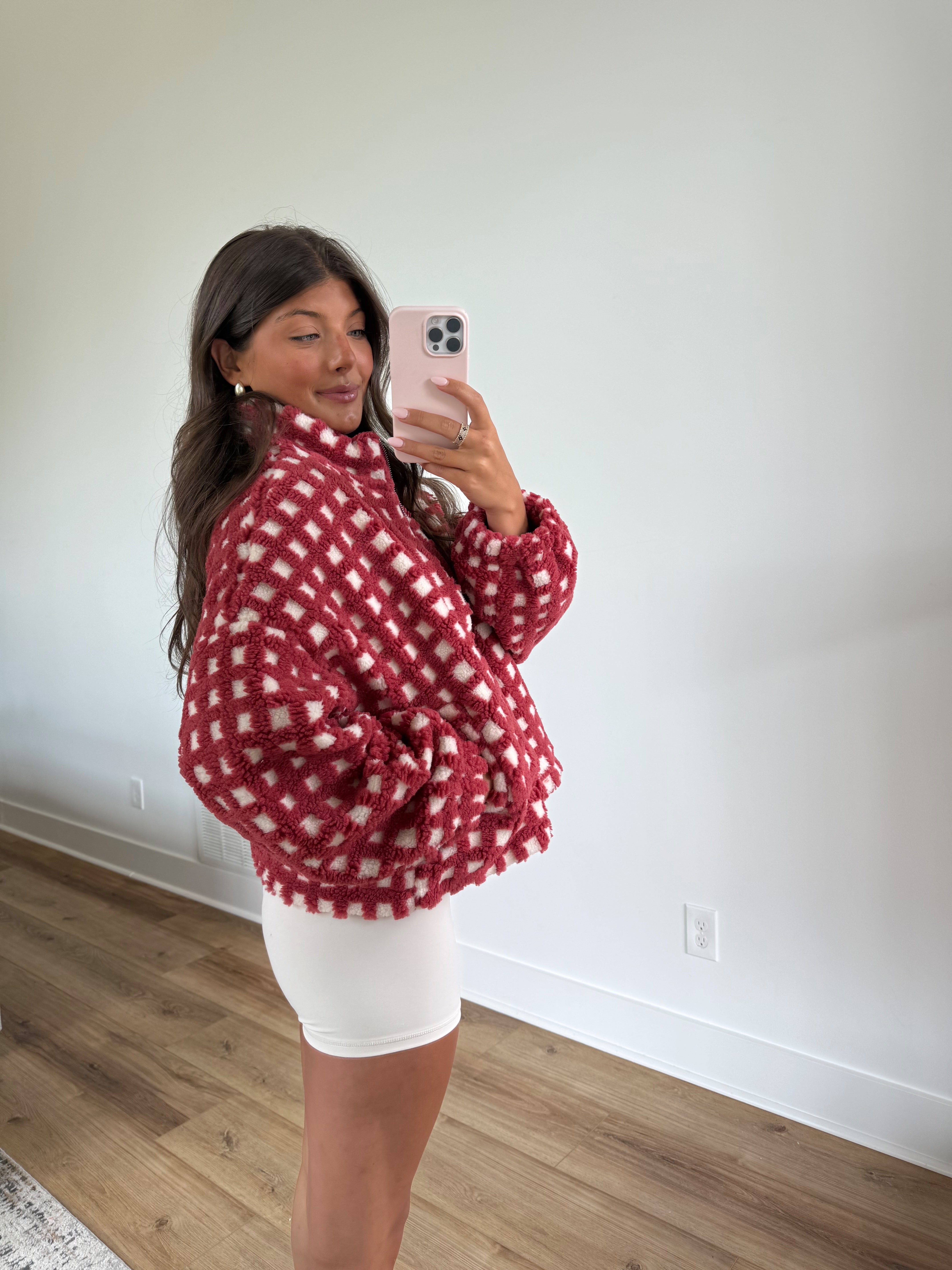 Cherry Check Fleece