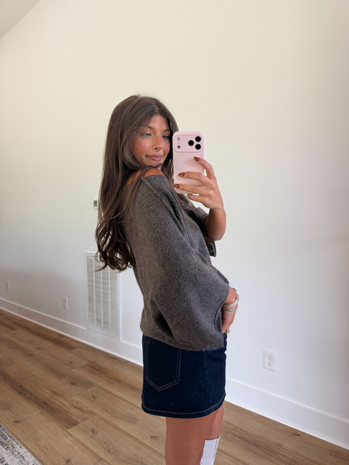 Andre Off The Shoulder Sweater (Brown)