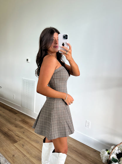 Plaid A-Line Mini Dress