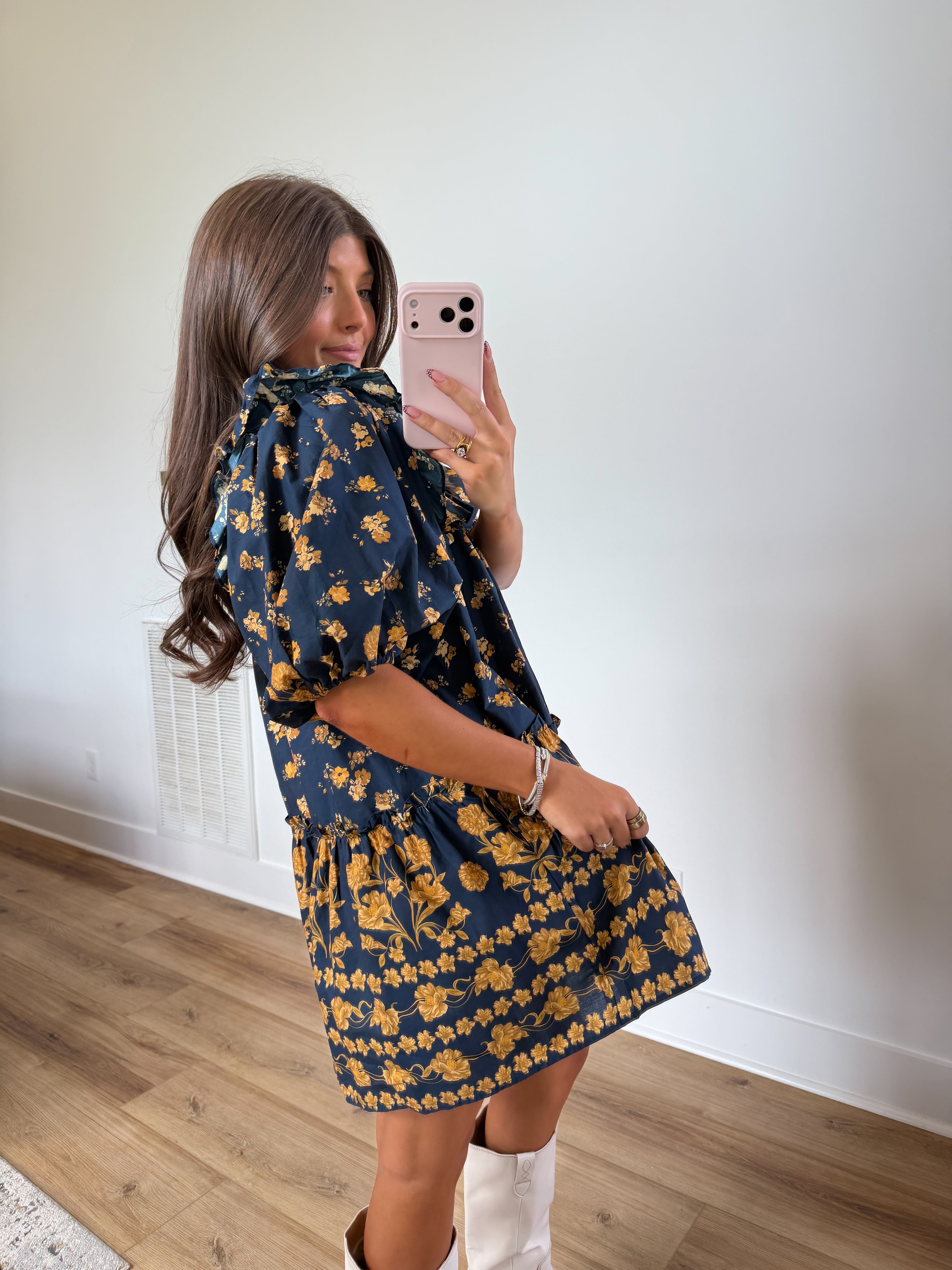 Bronzed Garden Mini Dress
