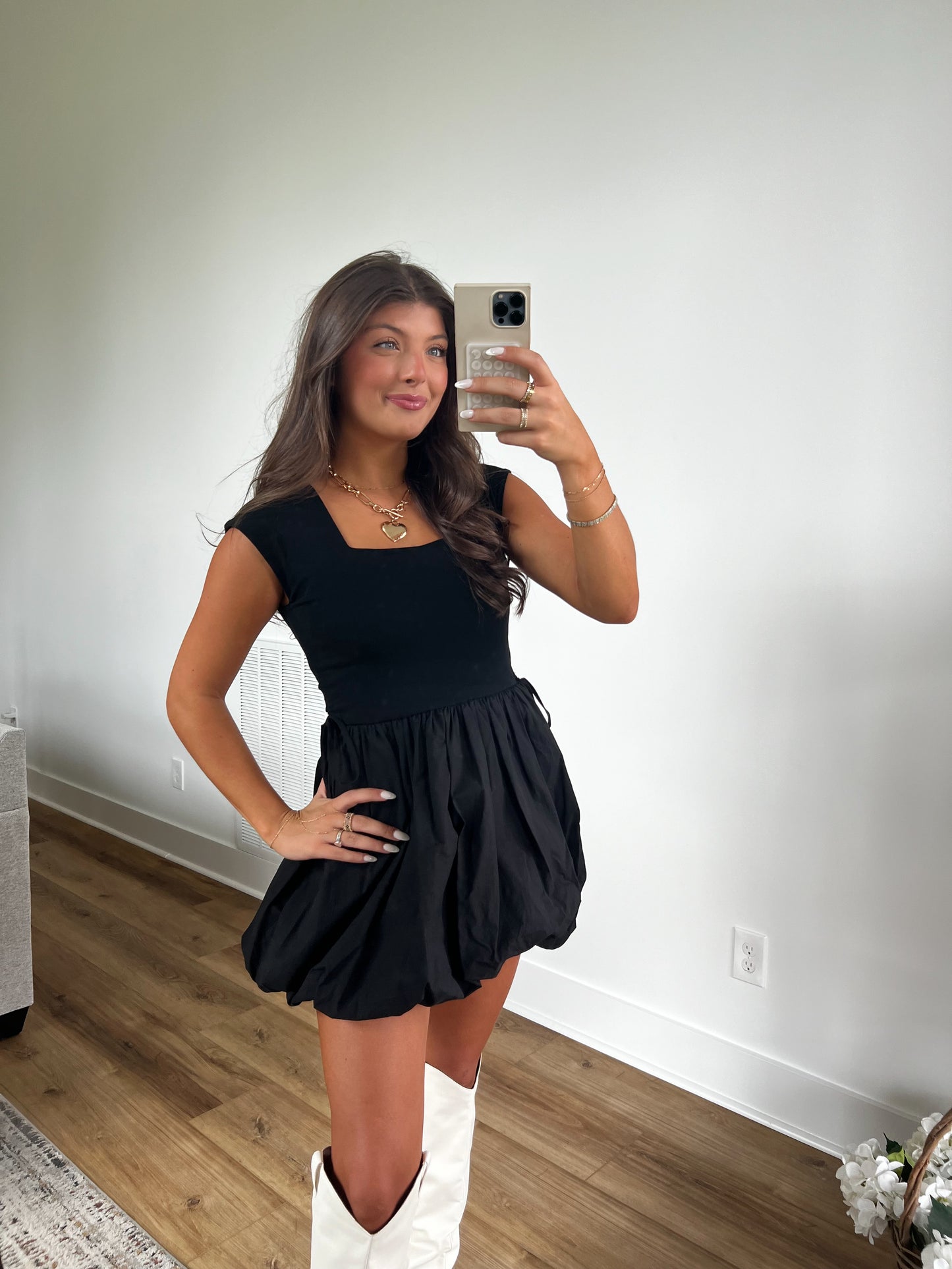 Bubbly Black Mini Dress