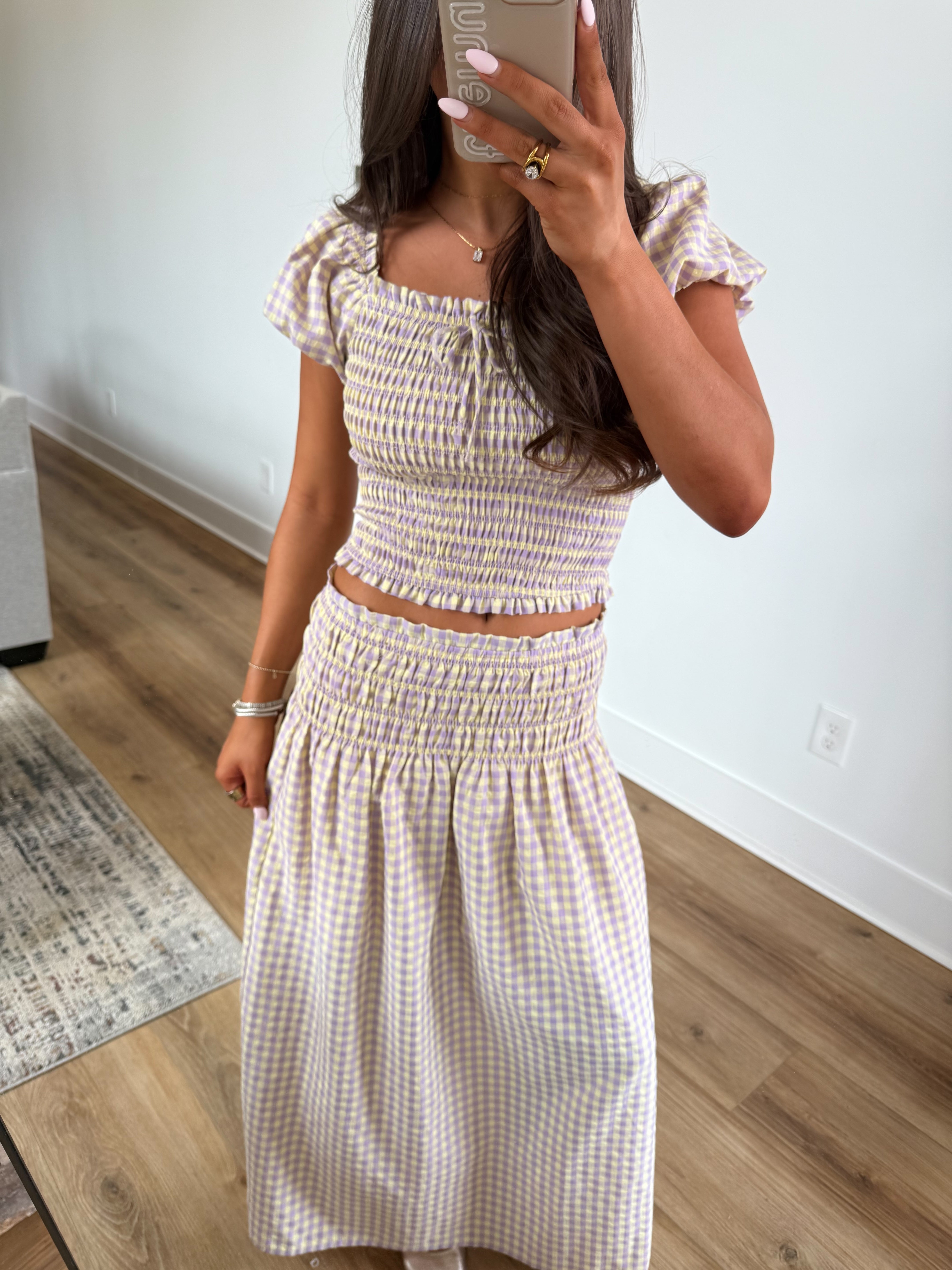 Lavender/Lemon Gingham Set (Restock)