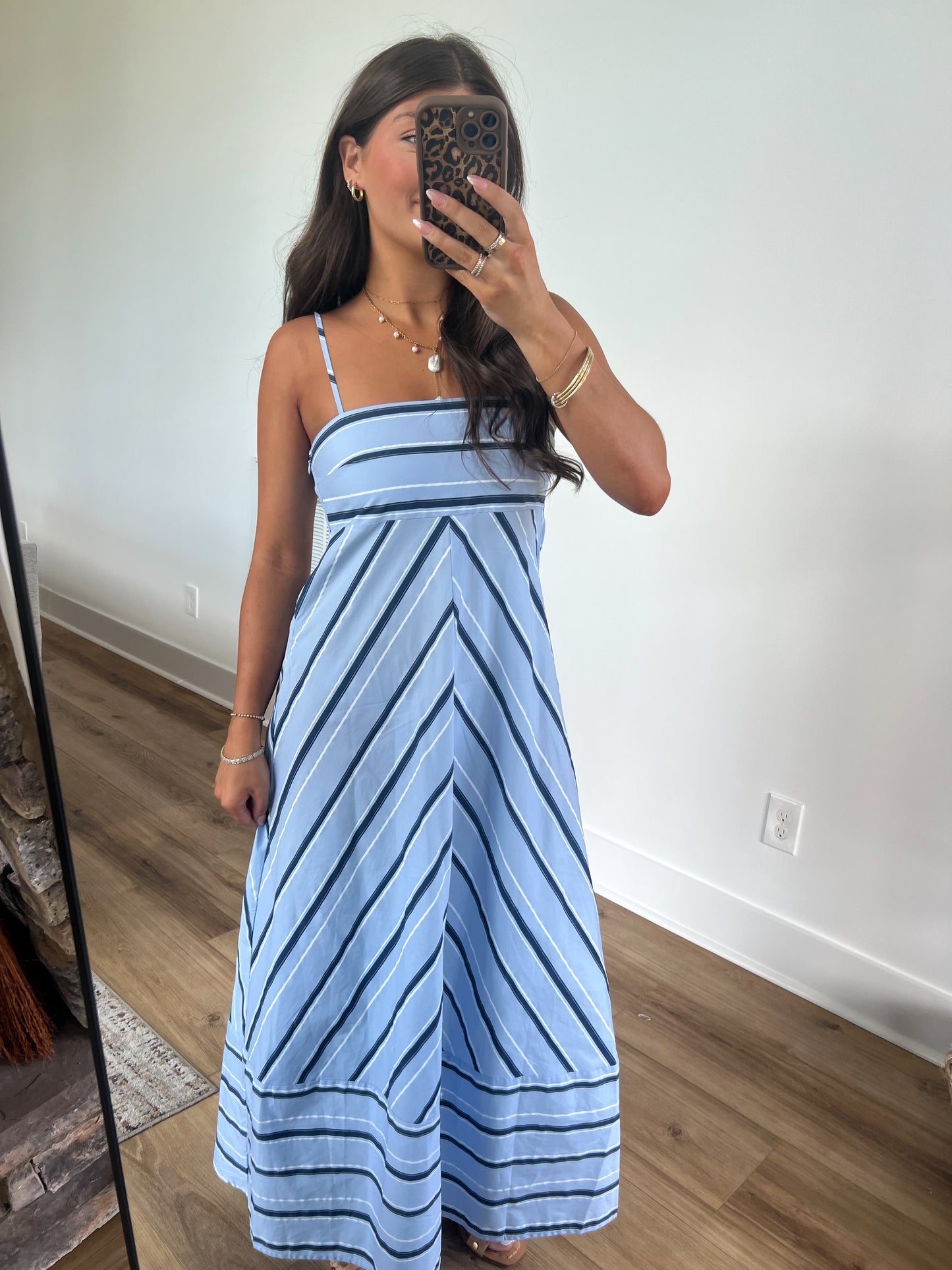 Blueberry Stripe Midi Dress