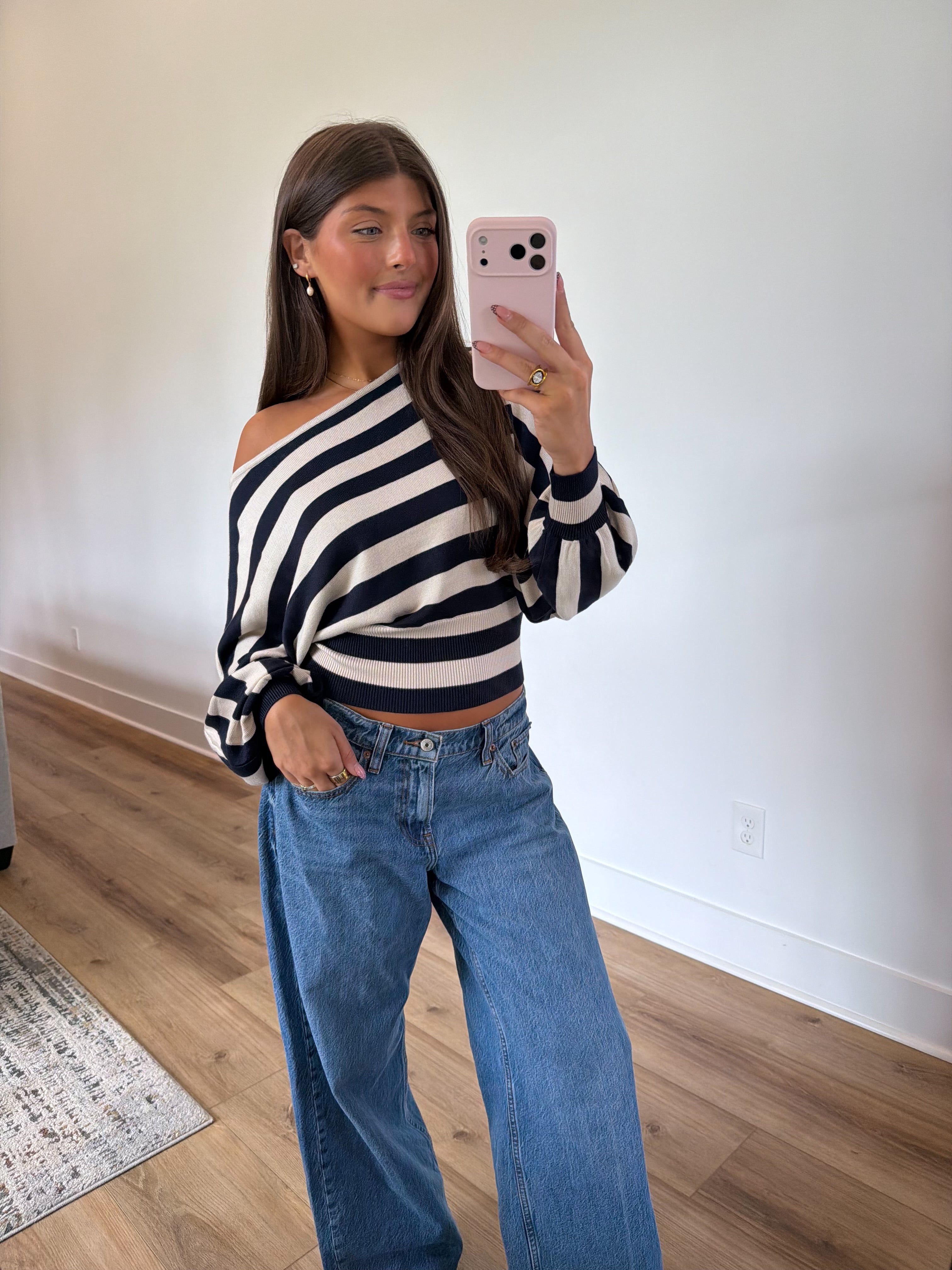 Espresso Stripe Slouch Sweater