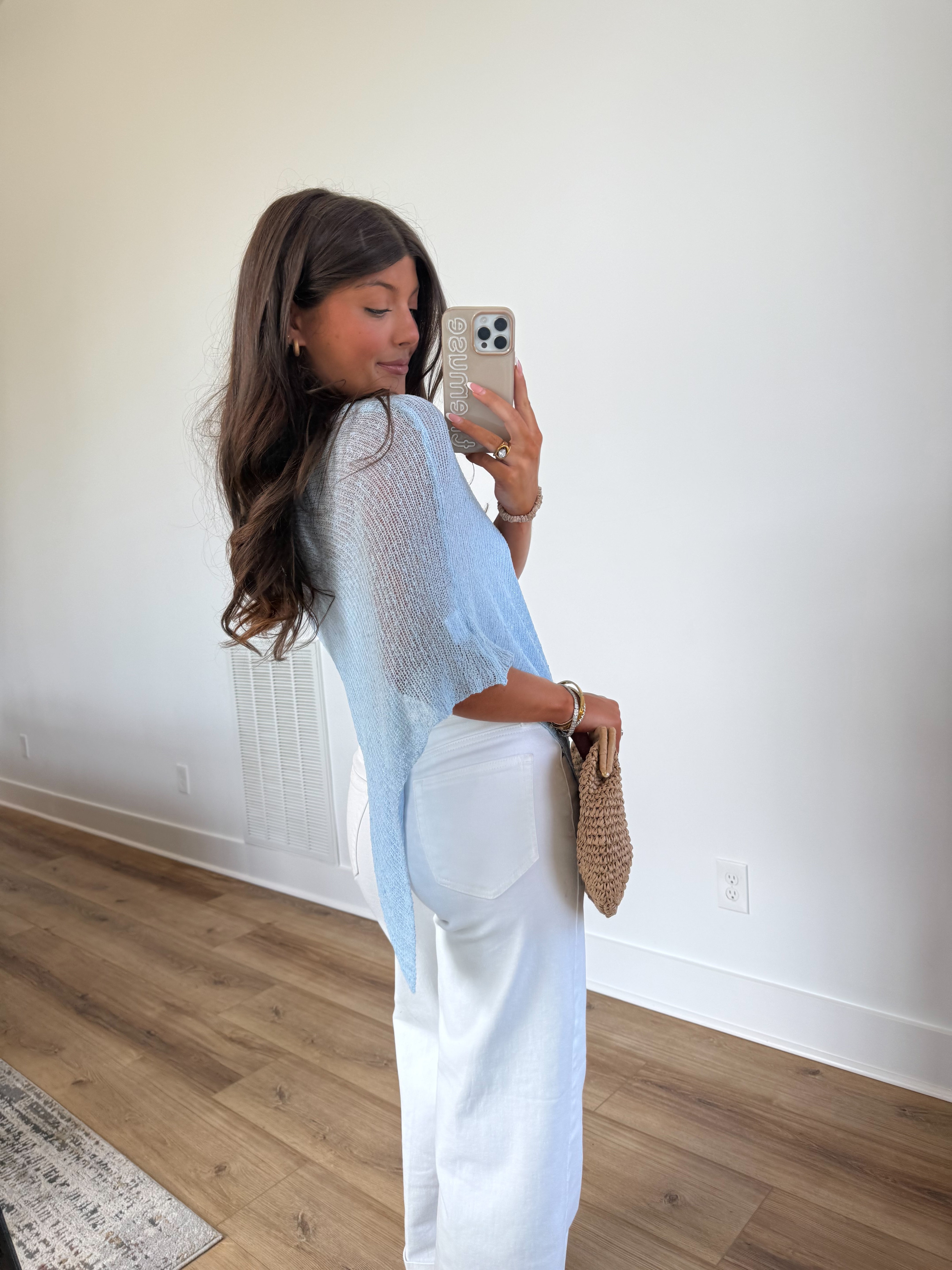 Blue Poncho Top
