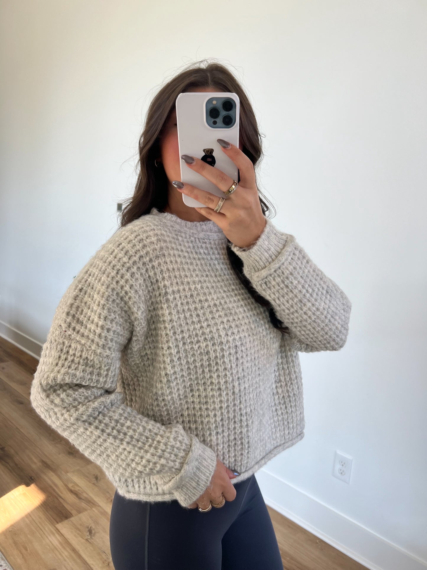 Waffle Knit Knit Sweater