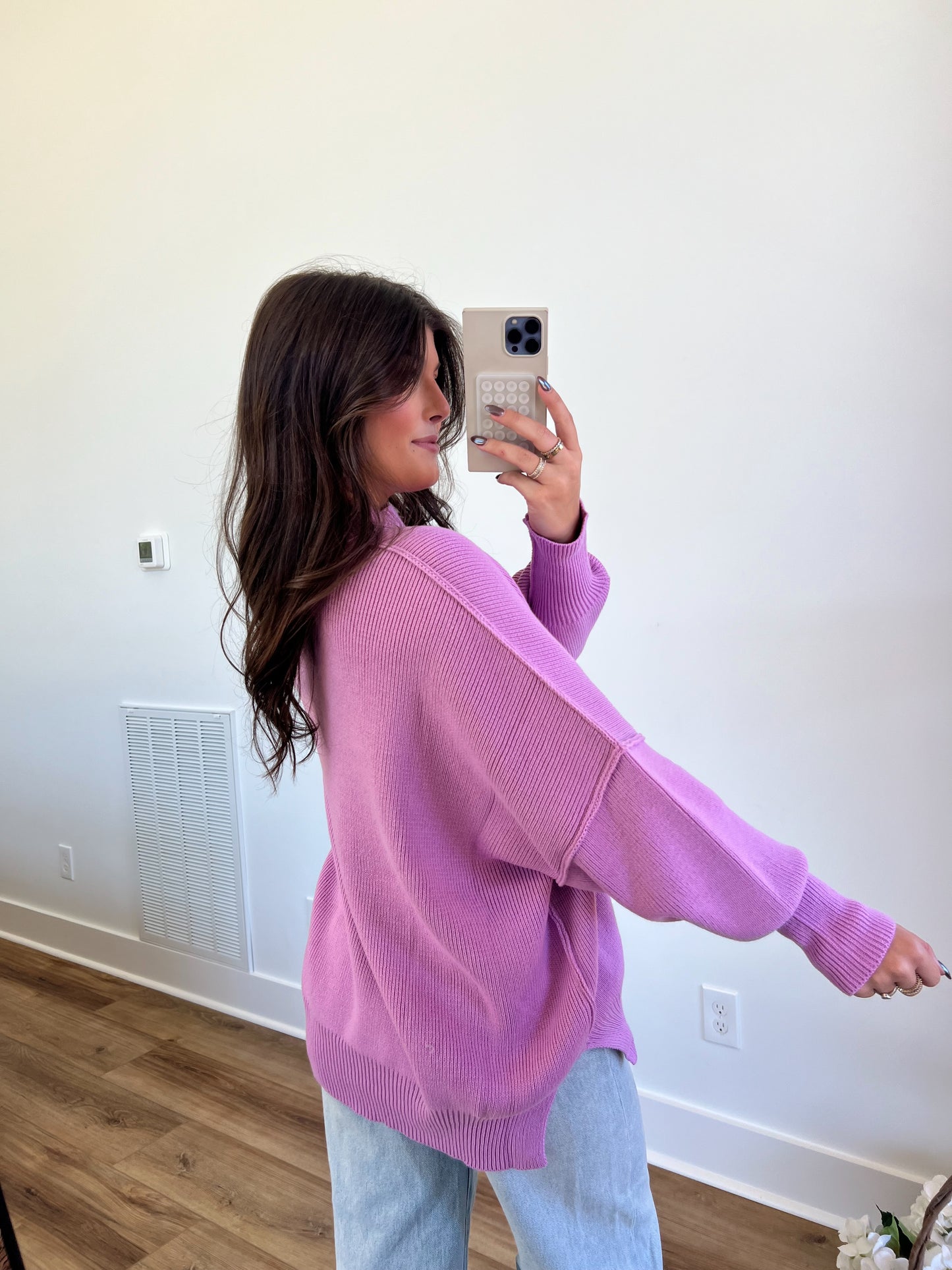 Mauve Essential Oversized Cozy Knit Sweater