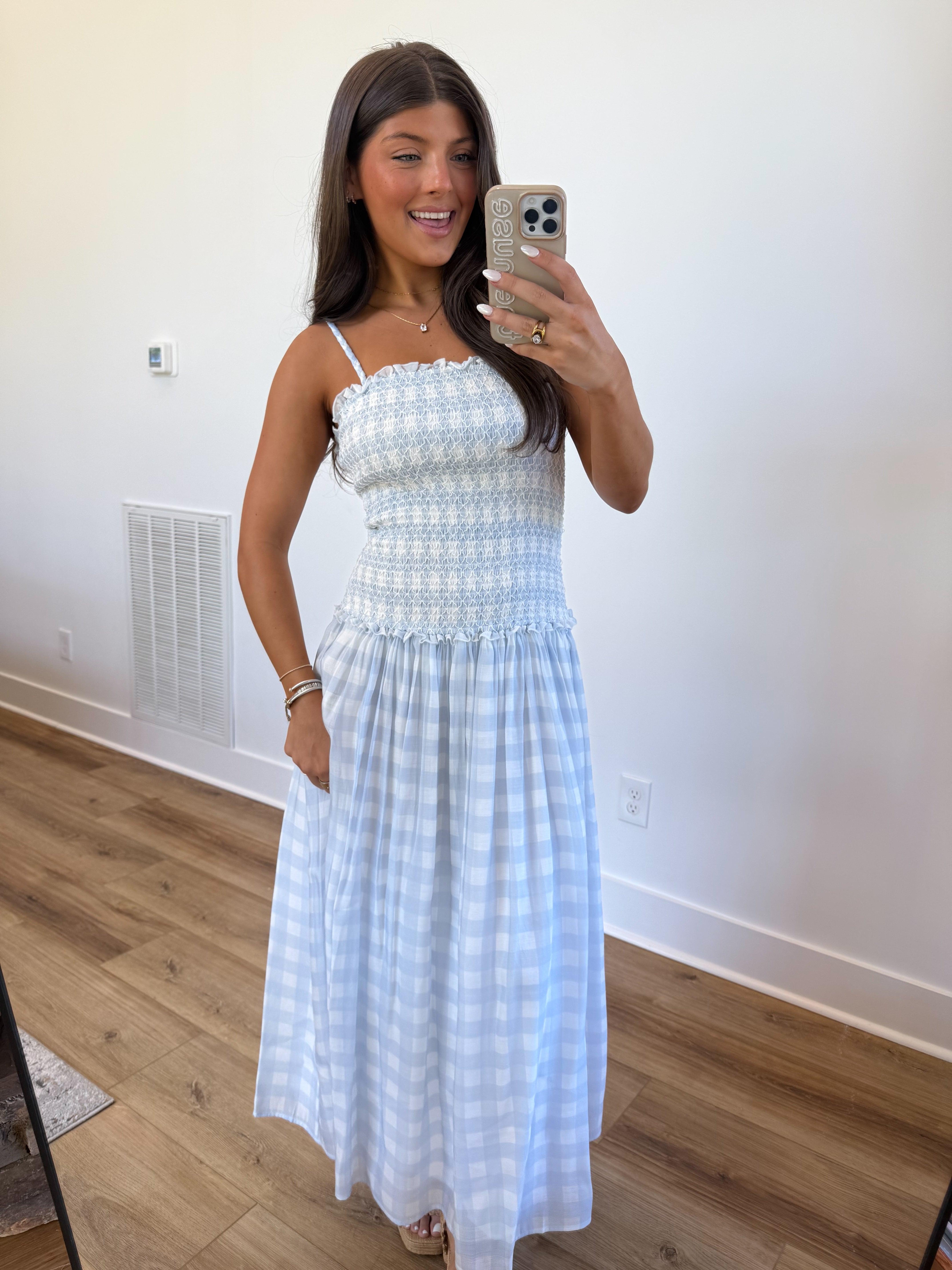 Nantucket Gingham Maxi (Blue)