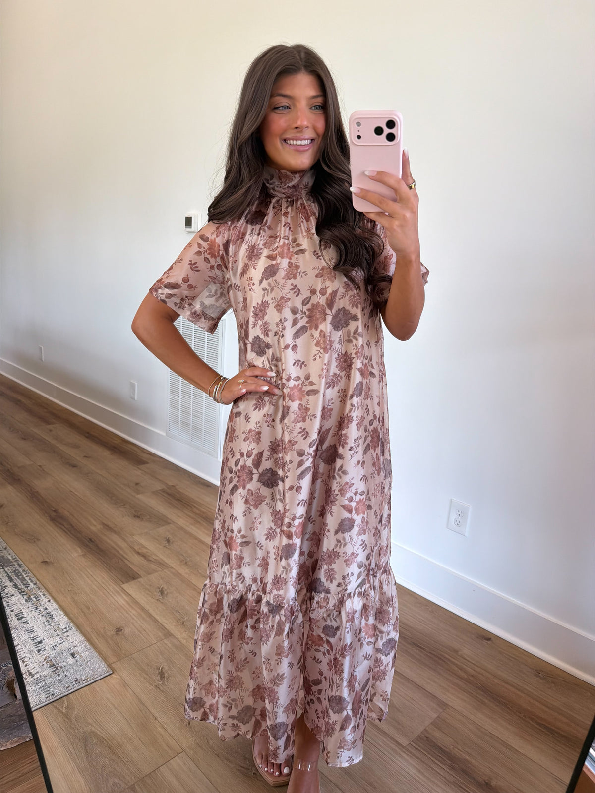 Floral Archive Dress (Taupe) (PRE-ORDER (1-2 weeks)/ Restock)