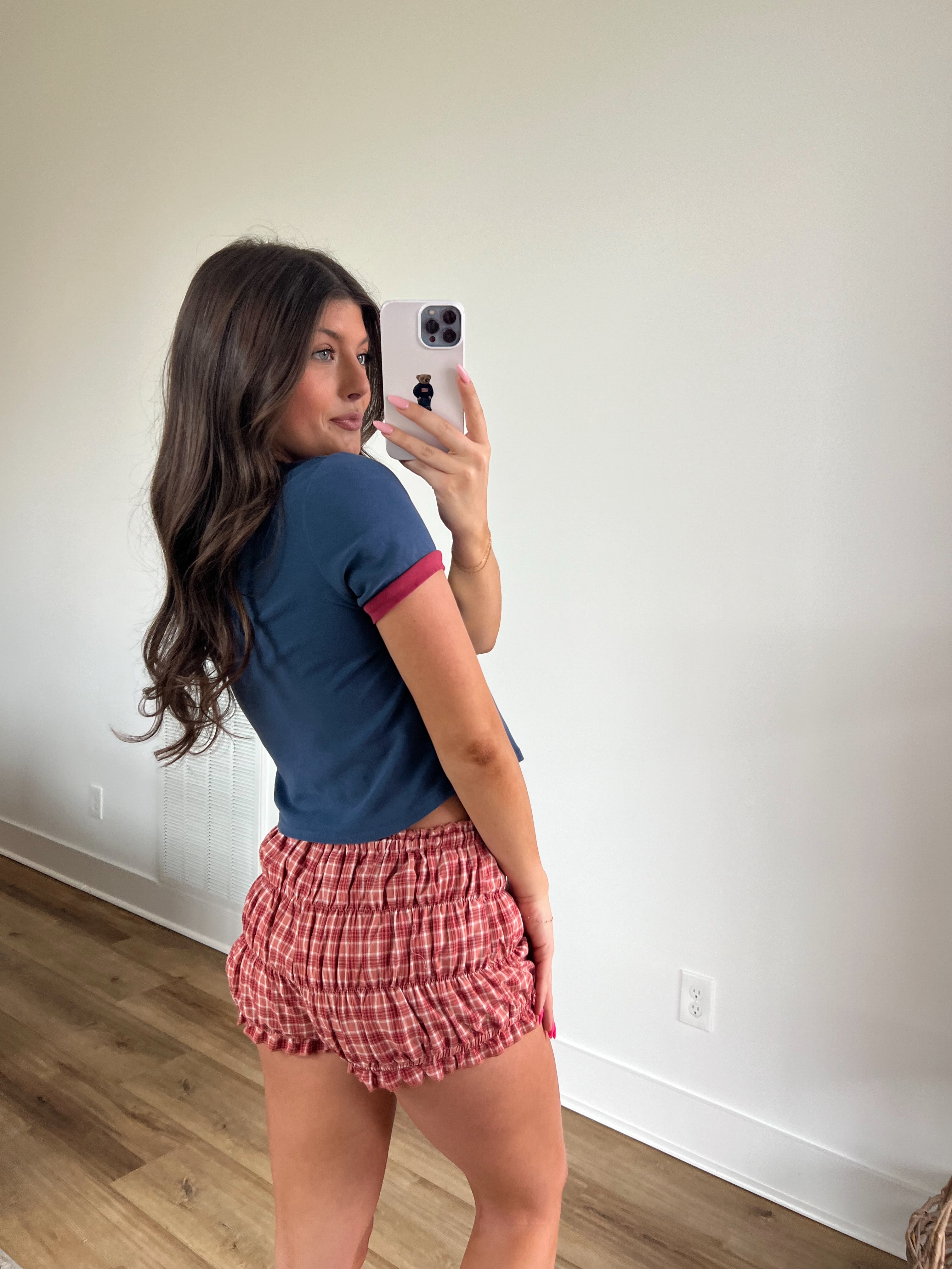 89 Baby Tee (Navy/Red)