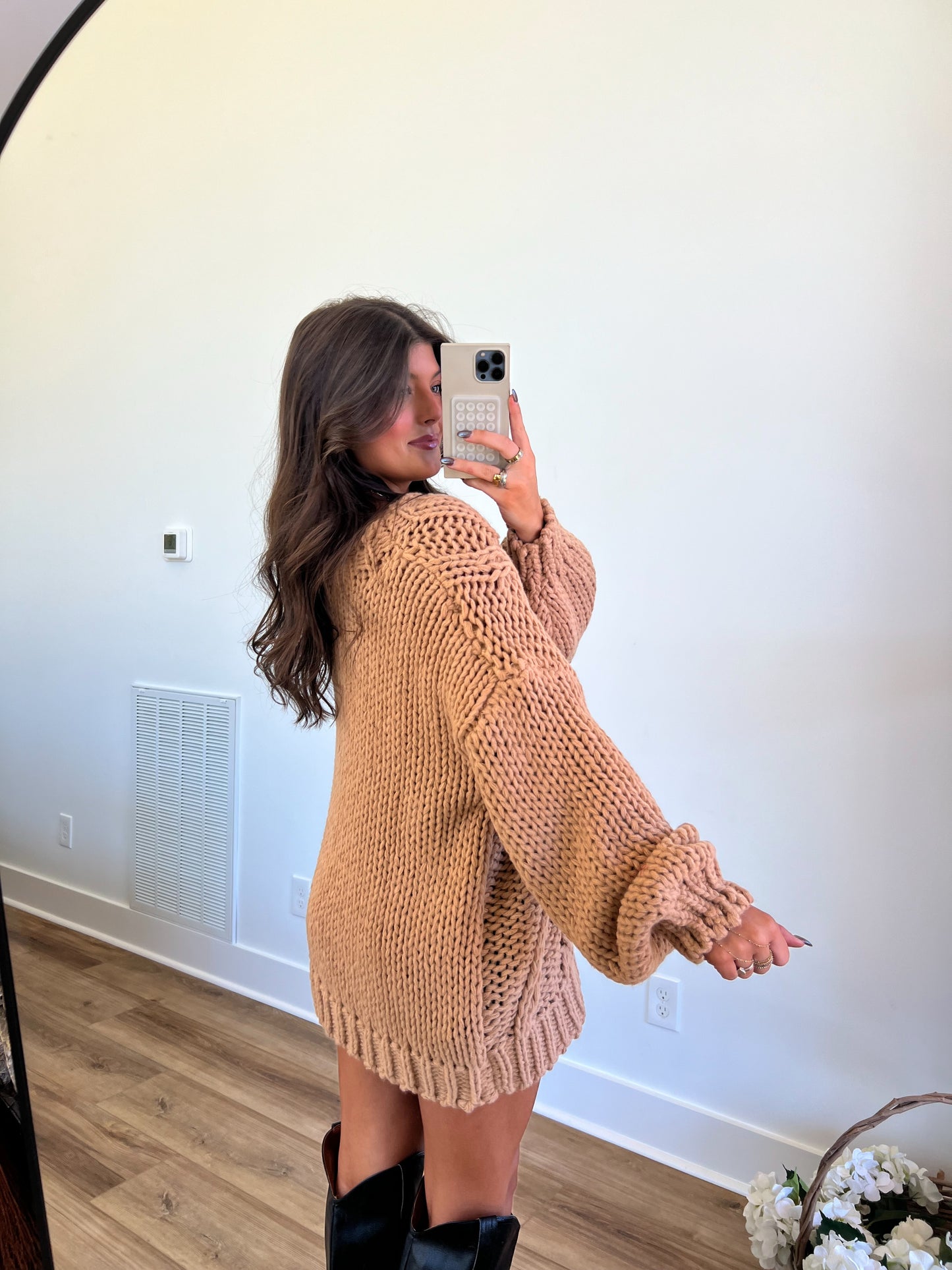 Chunky Tan Knit Dress/Top