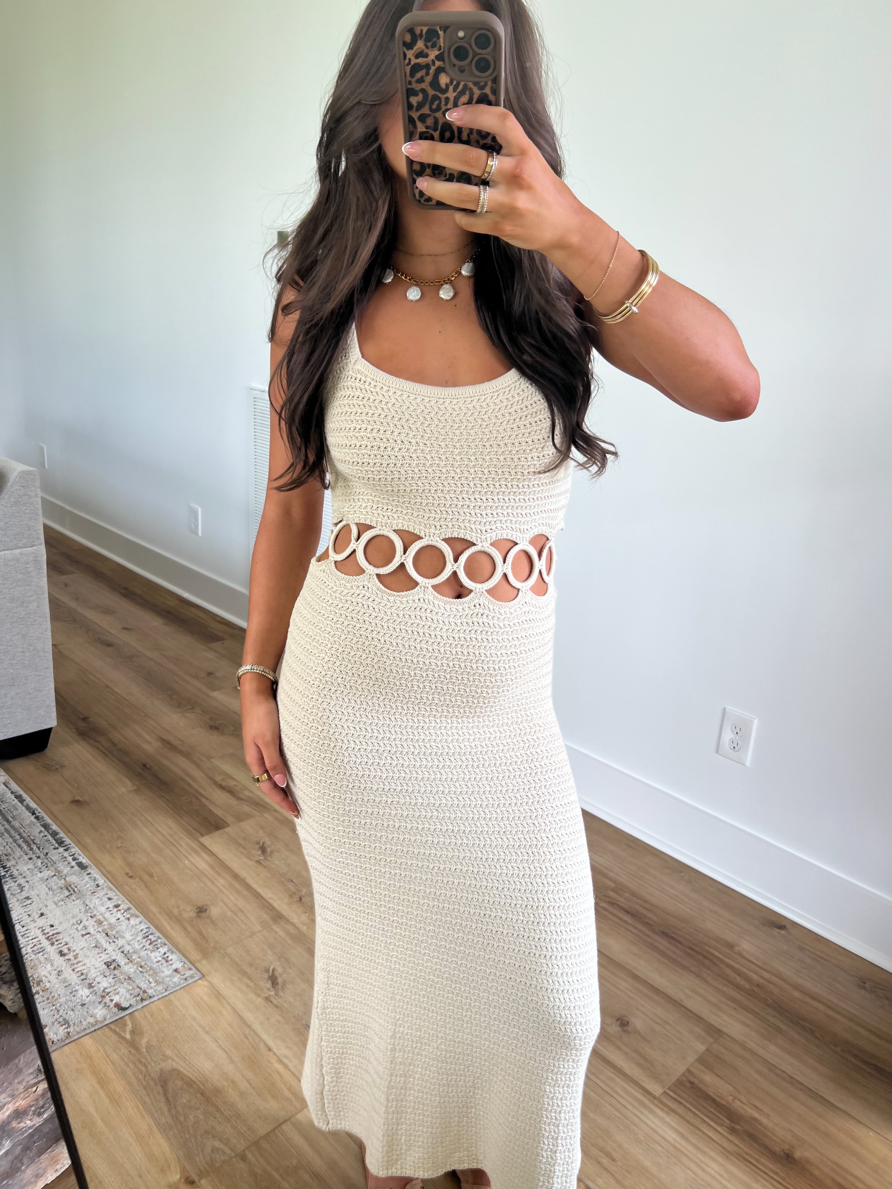 Sun-Kissed Crochet Midi Dress
