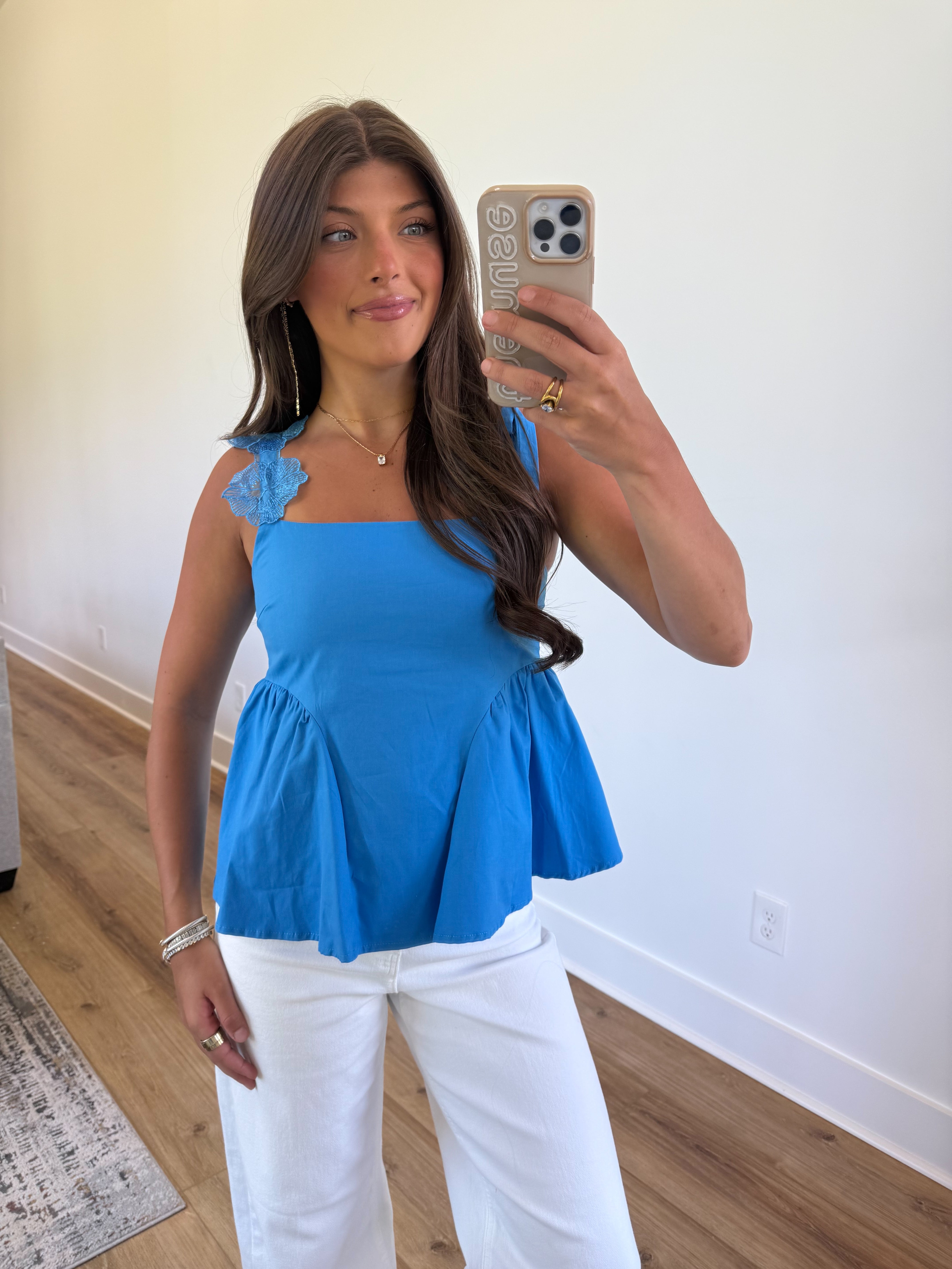 Royal Blue Flower Top