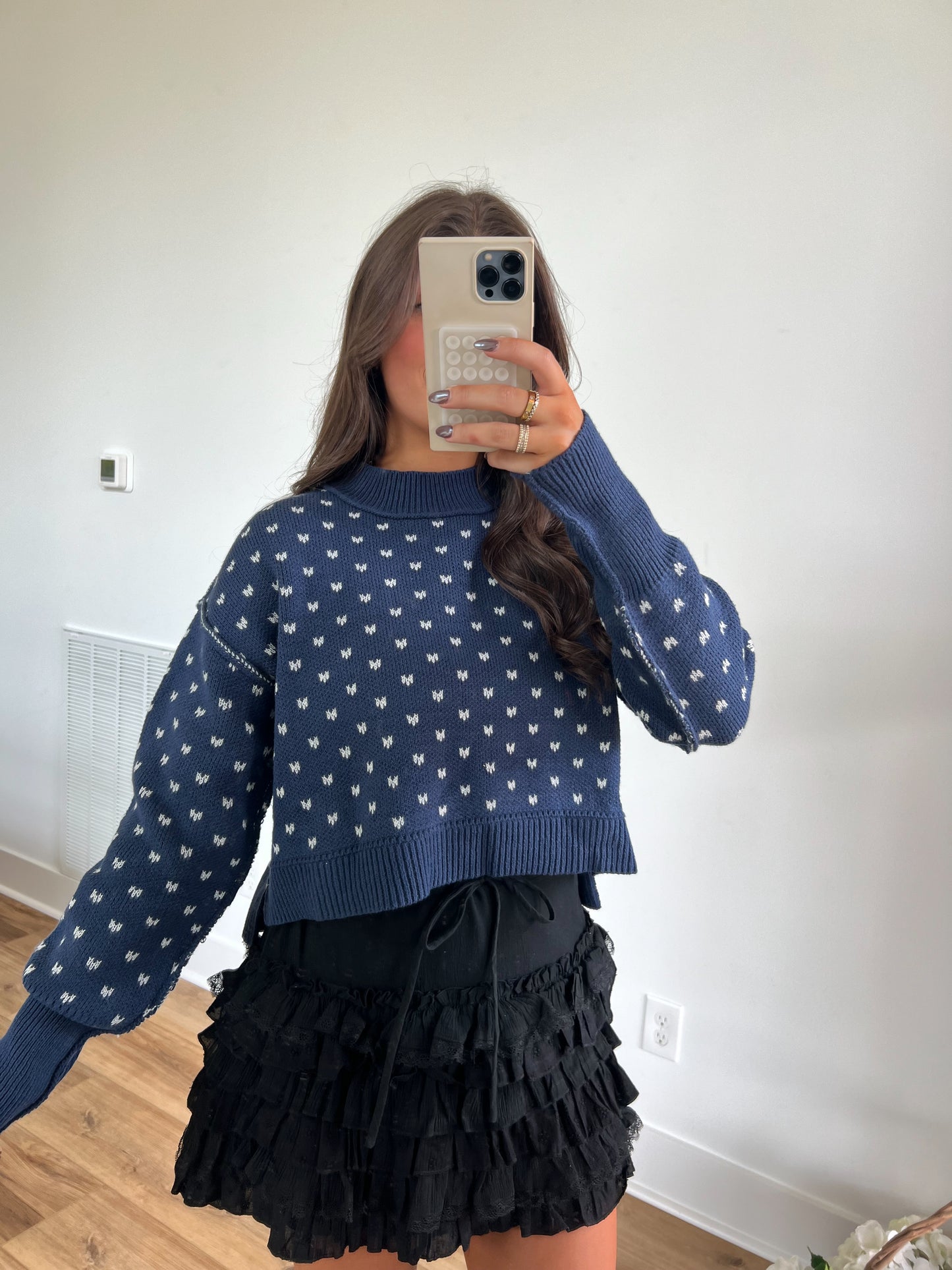 Mini Hearts Cropped Sweater