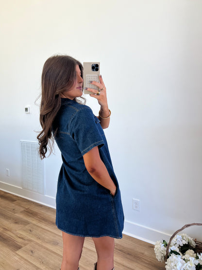 Denim Double Pocket Dress