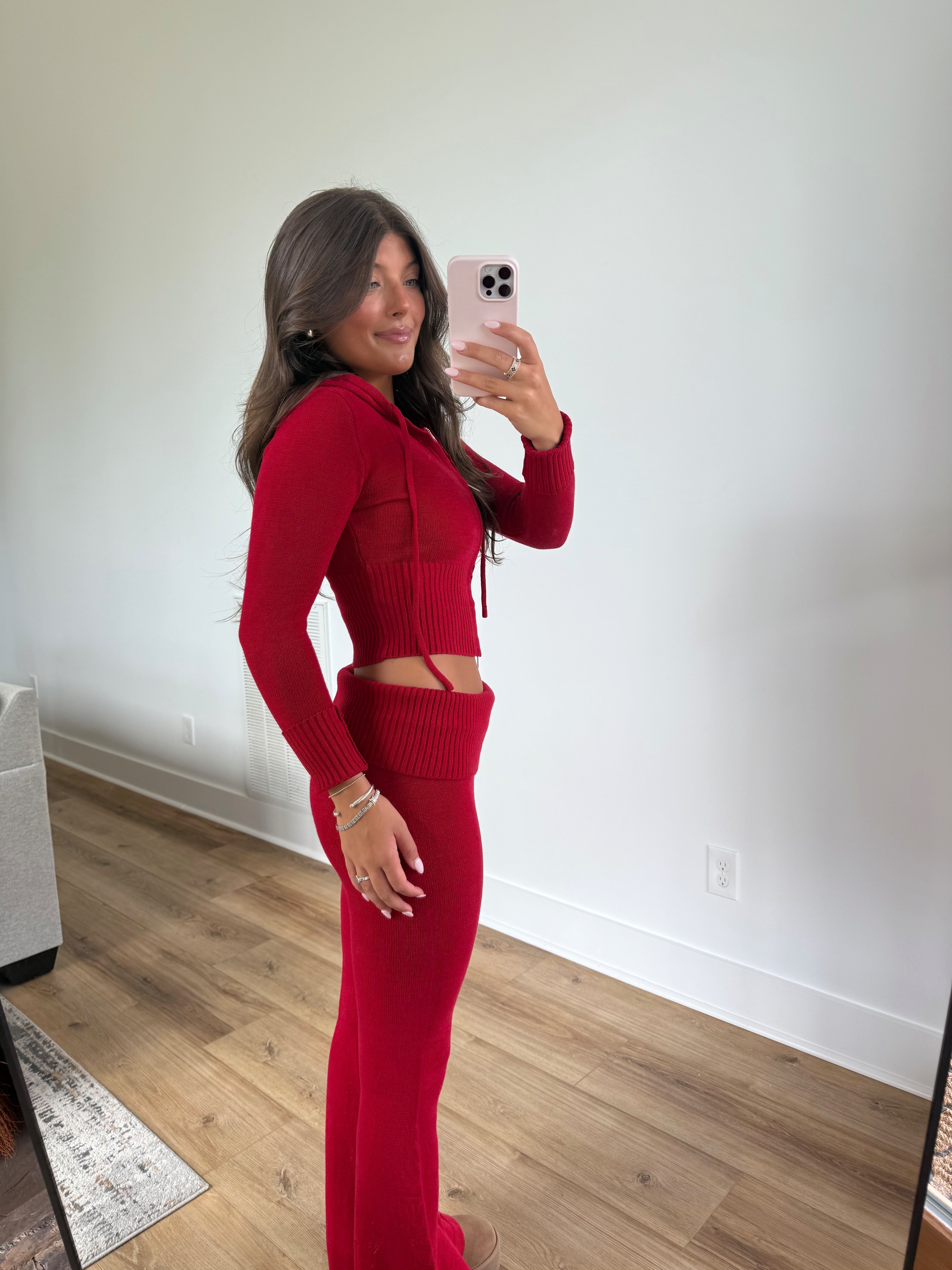 Cherry Knit Foldover Set