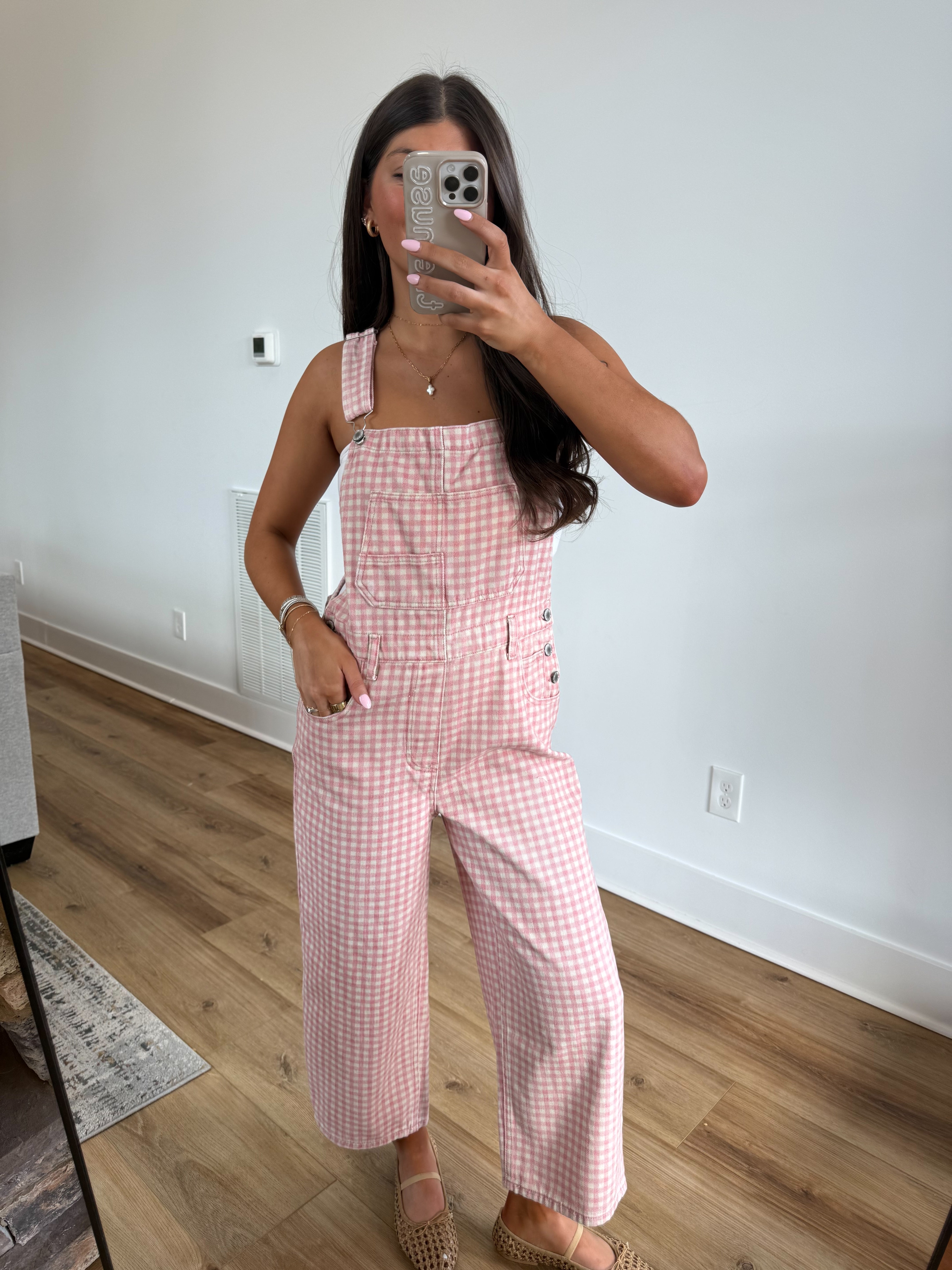 The Blossom Check Overalls (Restock)