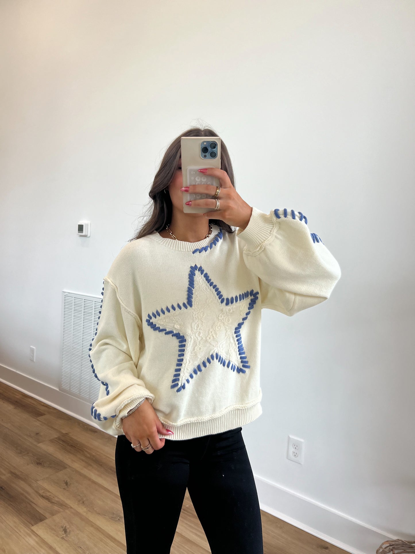 Lace/Stitch Star Sweater