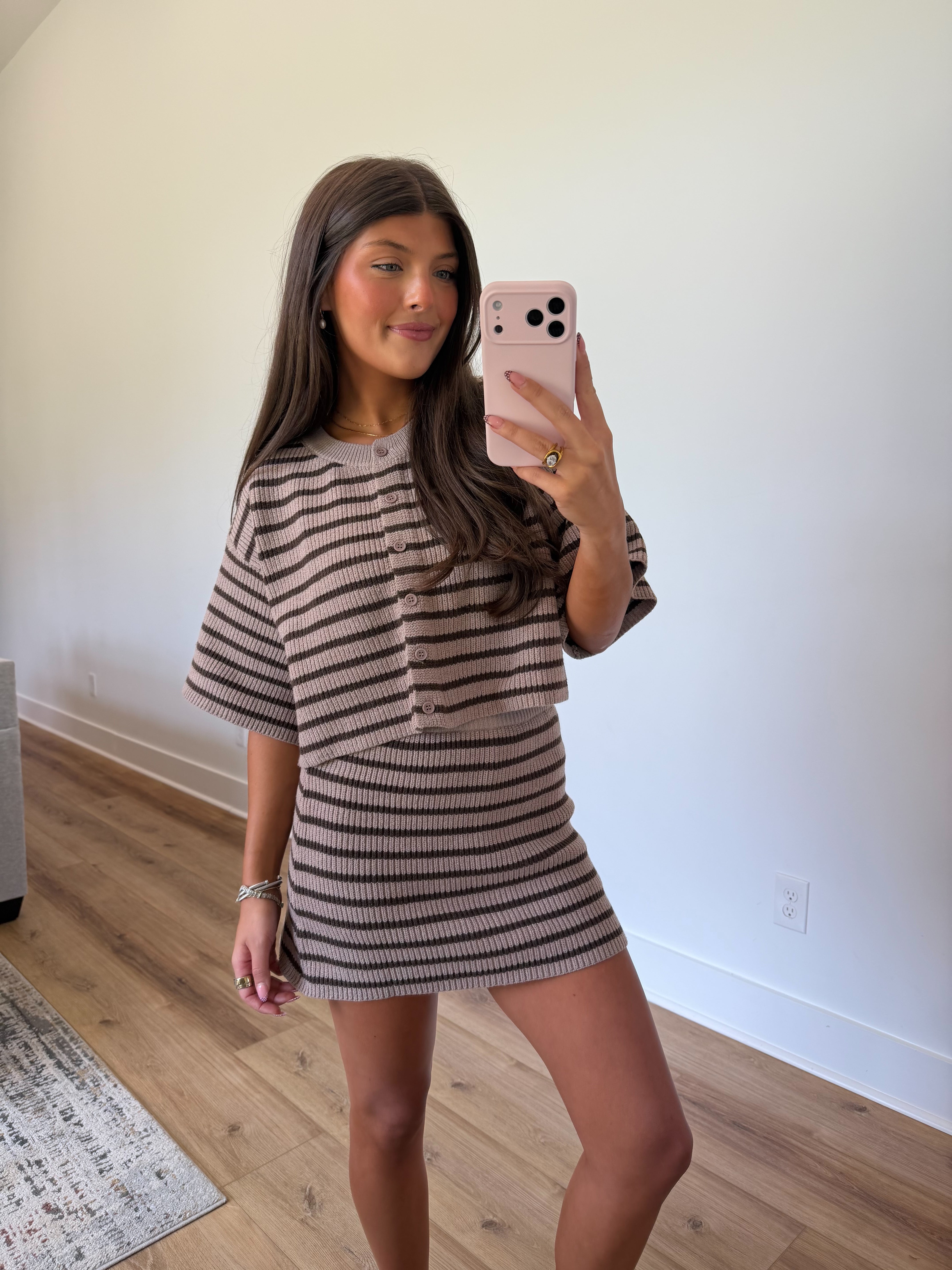 Acquired Stripe Skort Set