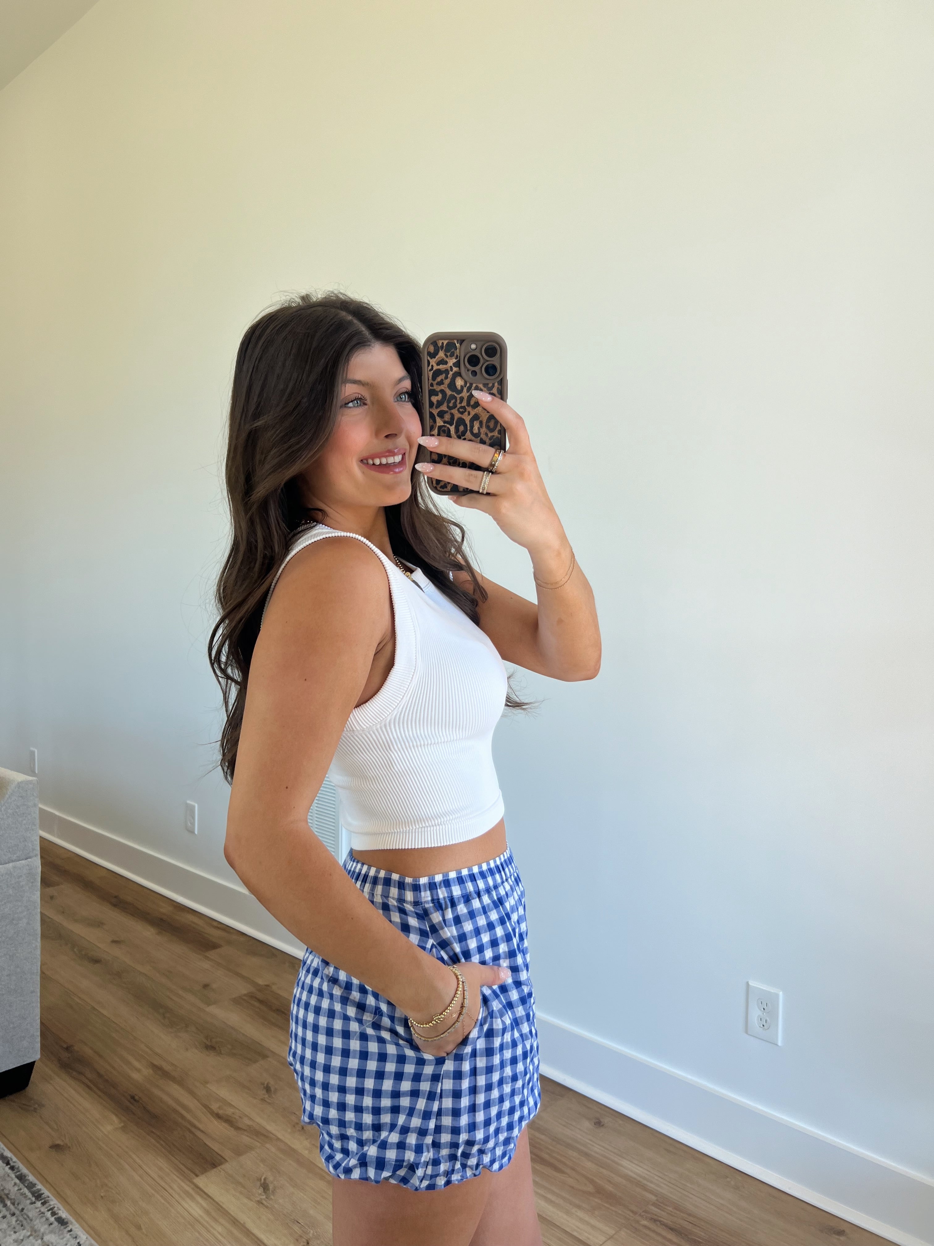 Blue Gingham Bubble Boxer Shorts