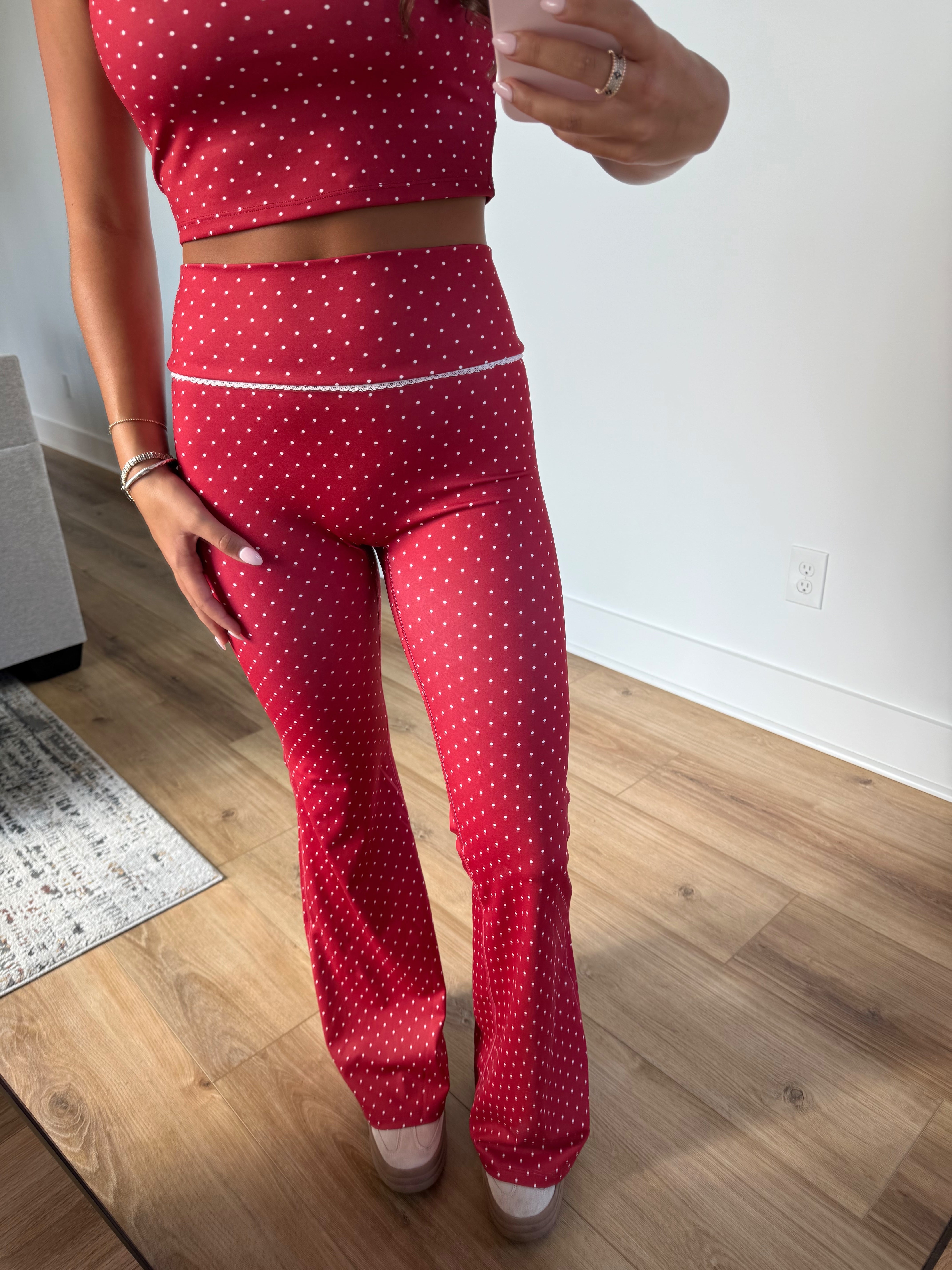 Red/White Polka Dot Athletic Set