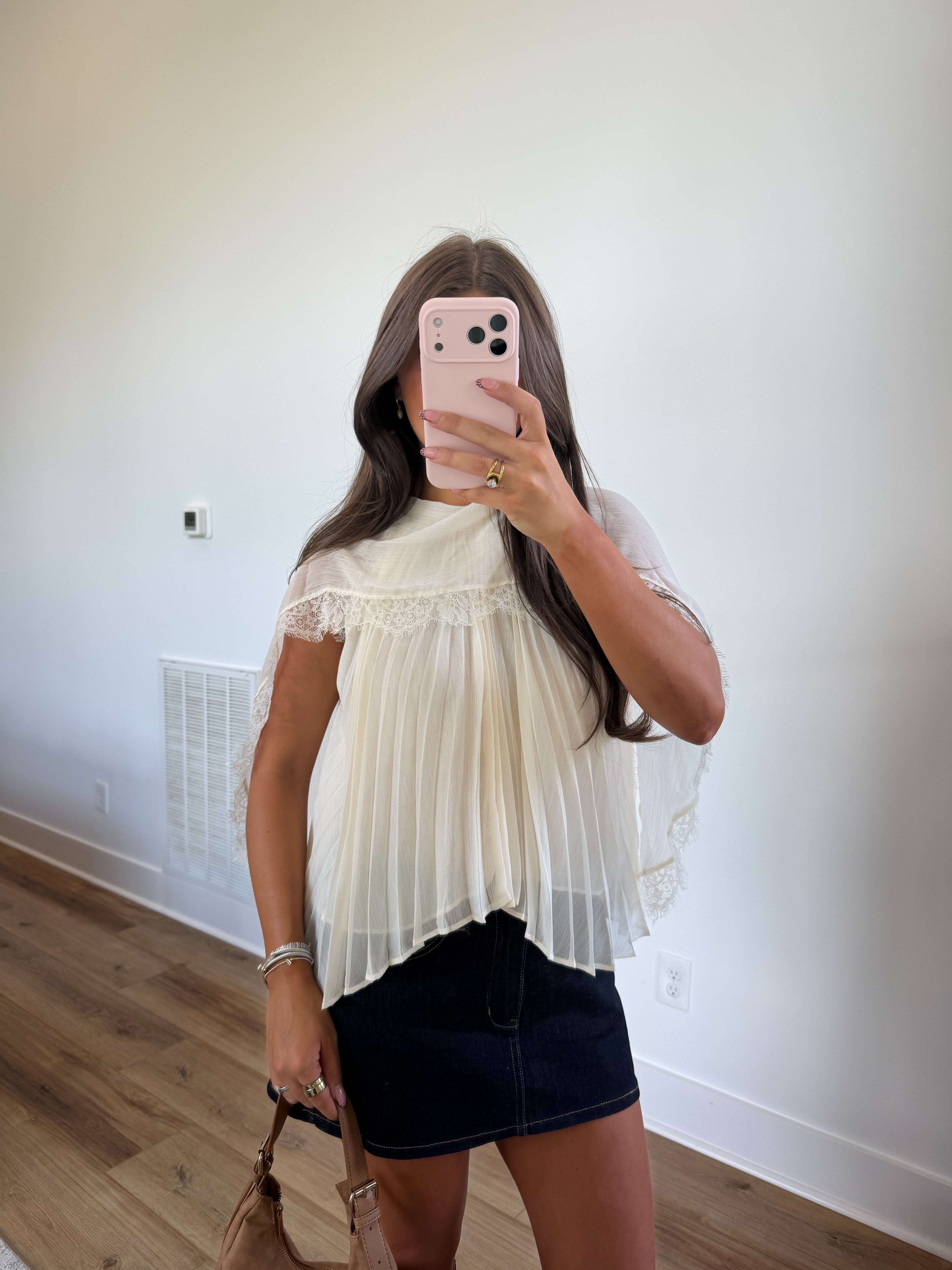 Ivory Pleat Blouse
