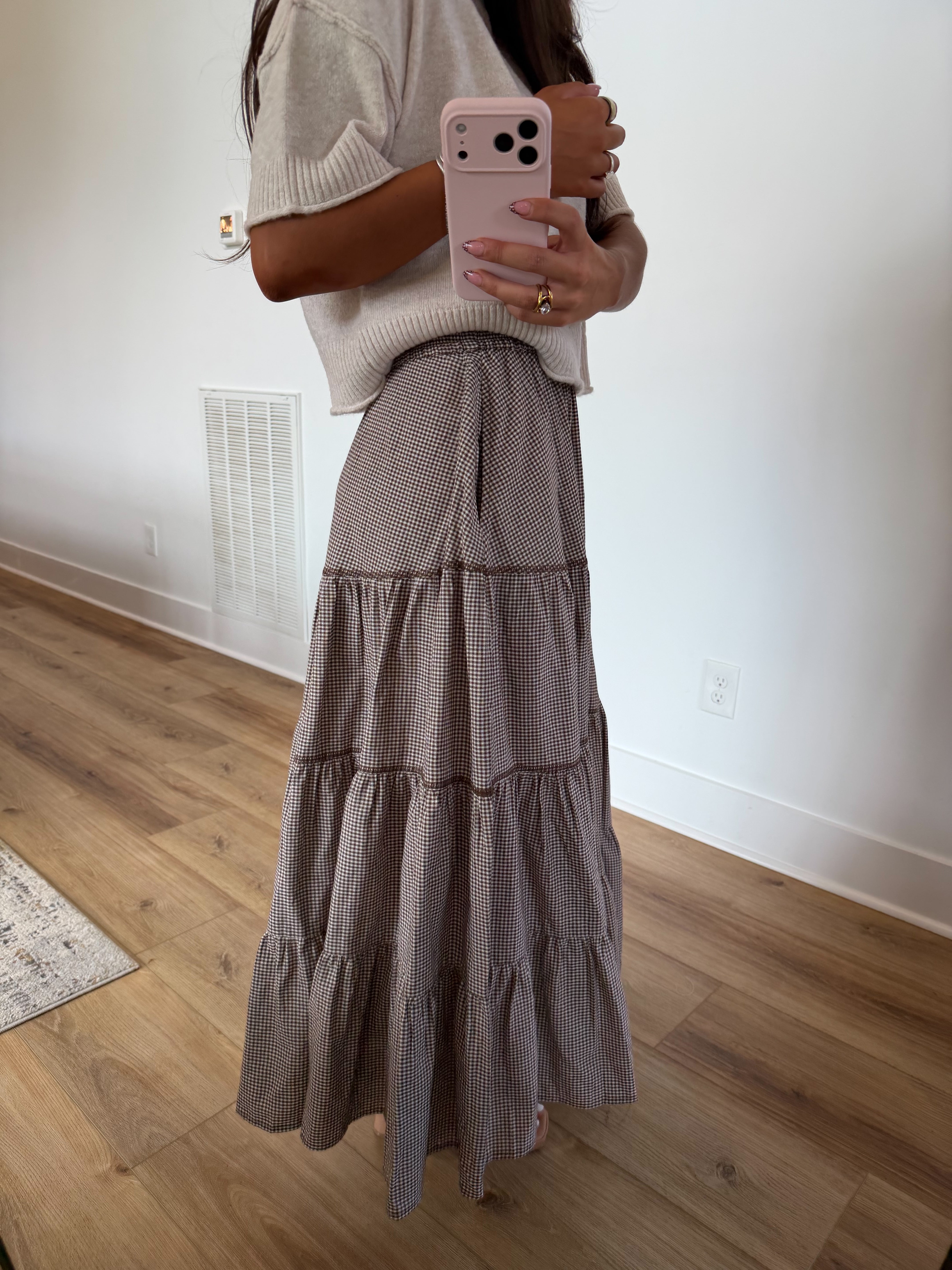Milli Gingham Midi Skirt