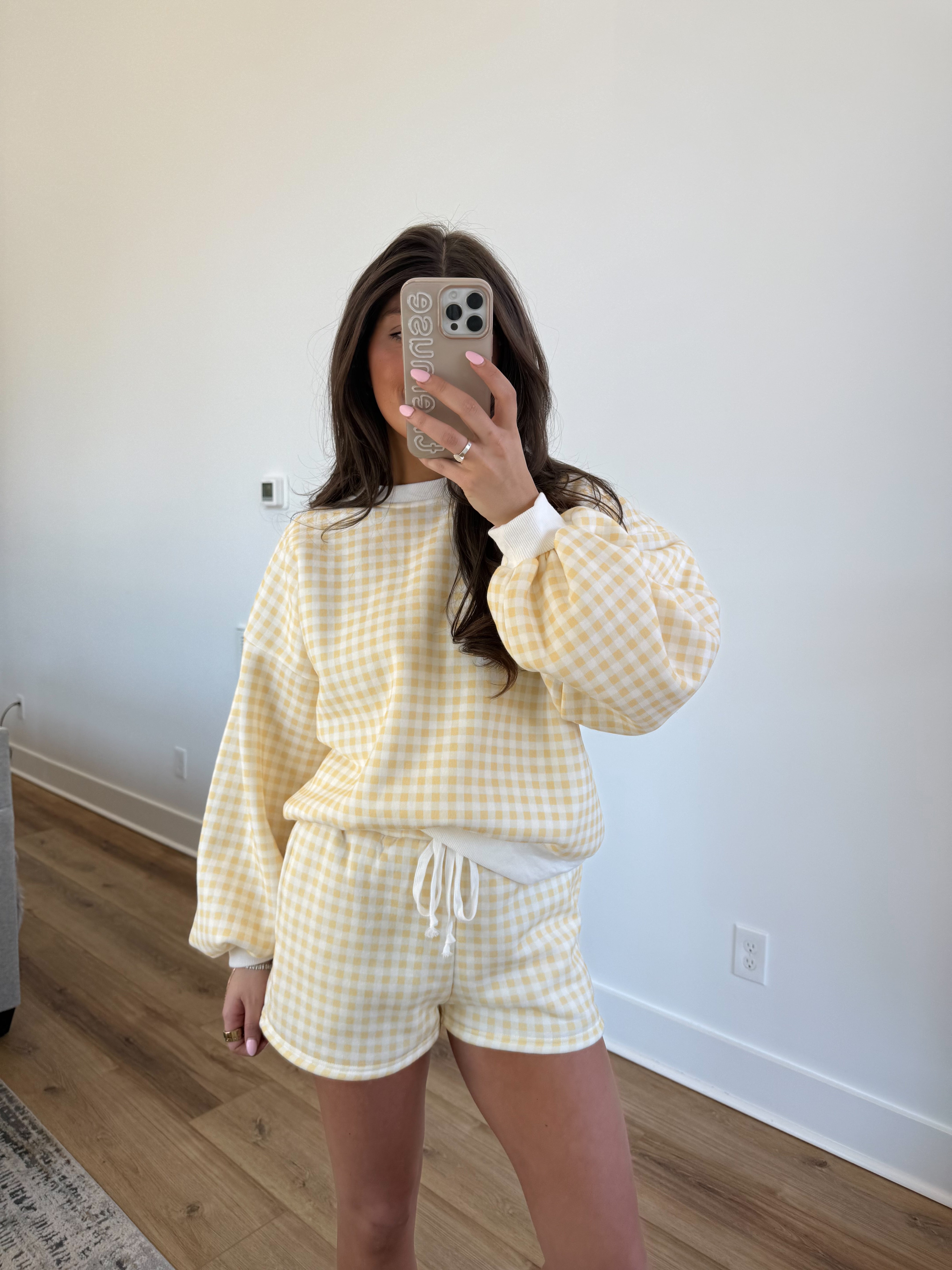 Lemon Gingham Lounge Set