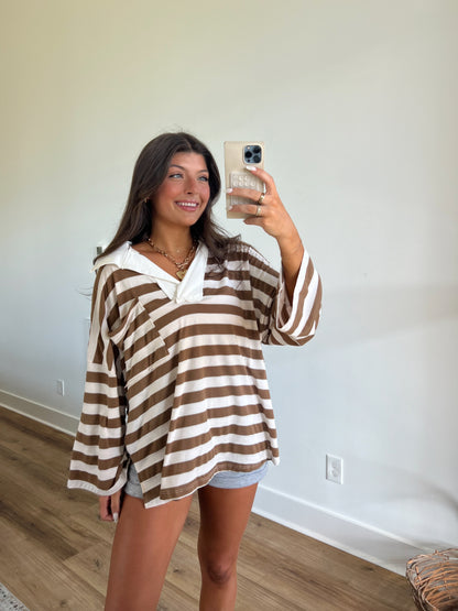 Iced Coffee Stripe Top