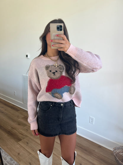 Pink Bear Obsessed Sweater