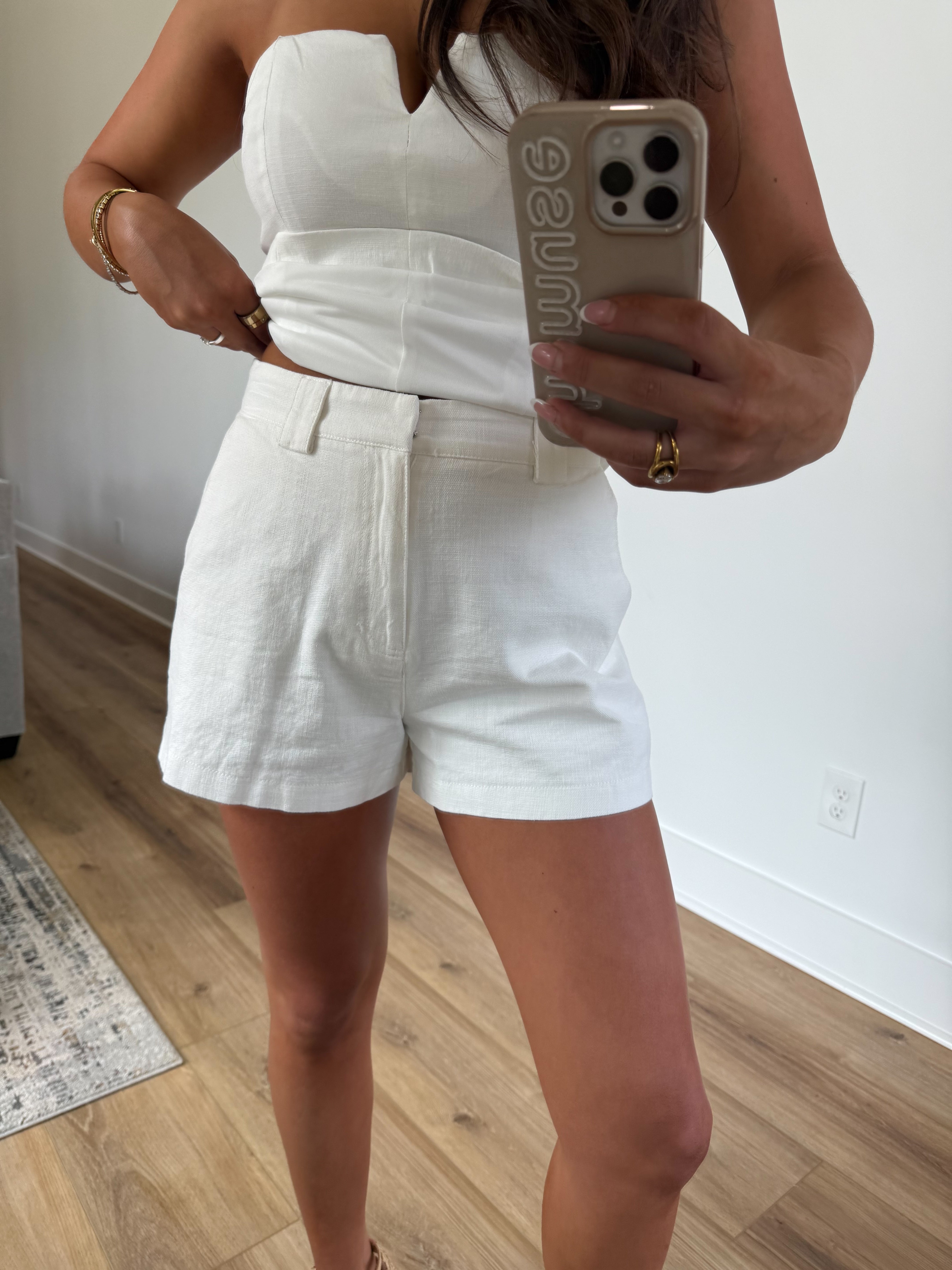White Linen Dress Shorts Shop The Muse White Linen Dress Shorts Shop The Muse