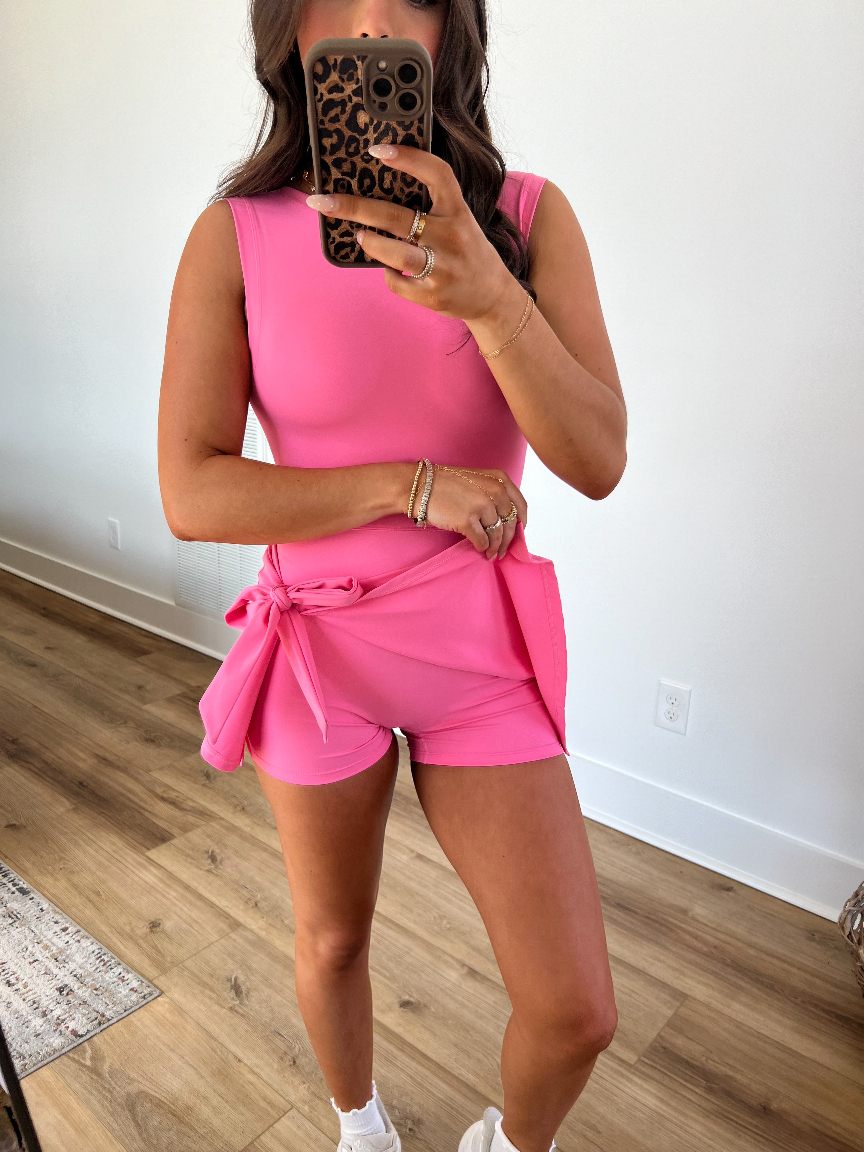 Hot Pink Wrap Athletic Dress