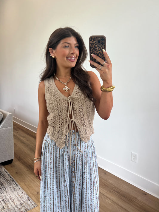 Ella Crochet Tank (Tan)