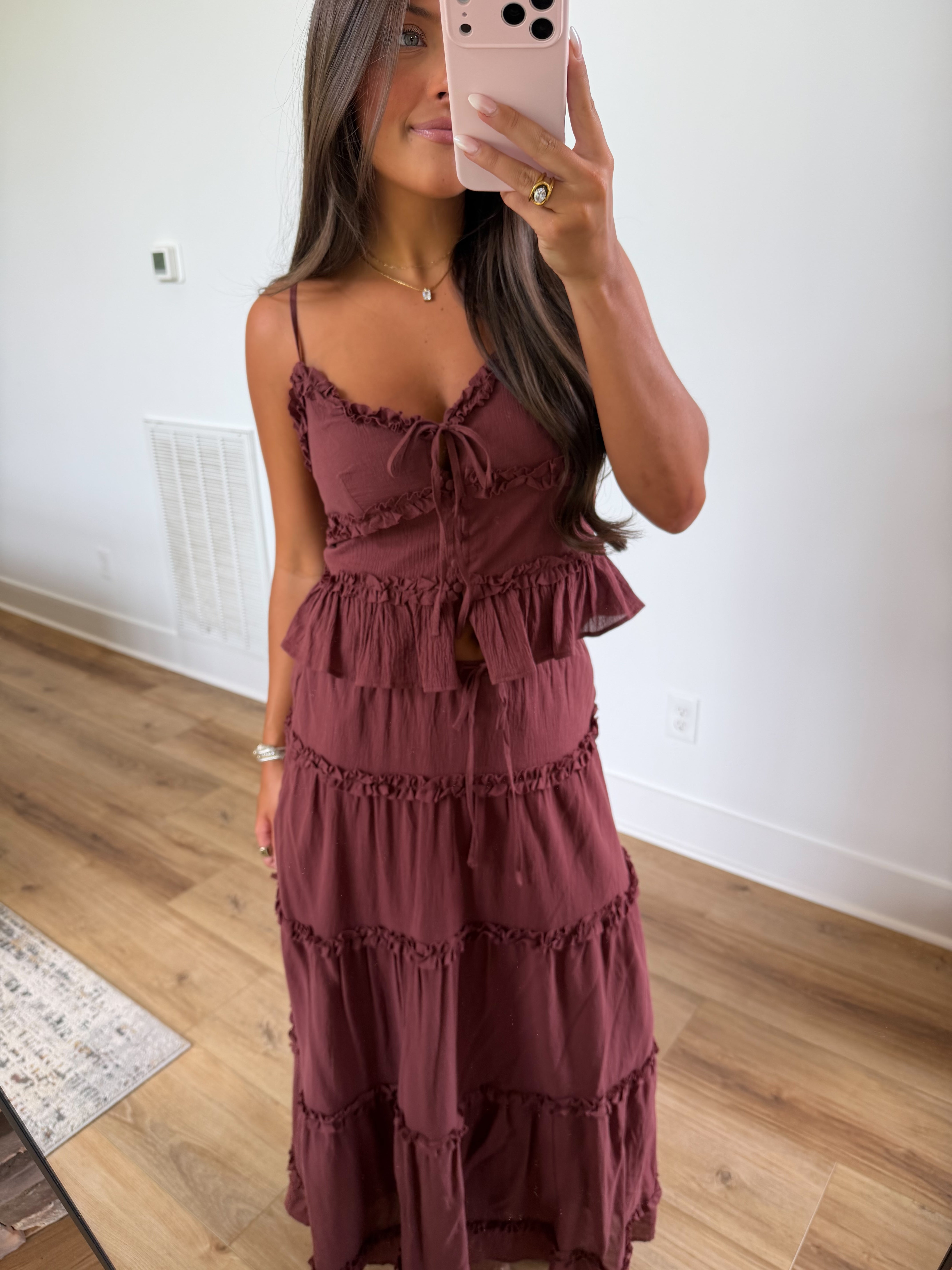 Burgundy Ruffle Set