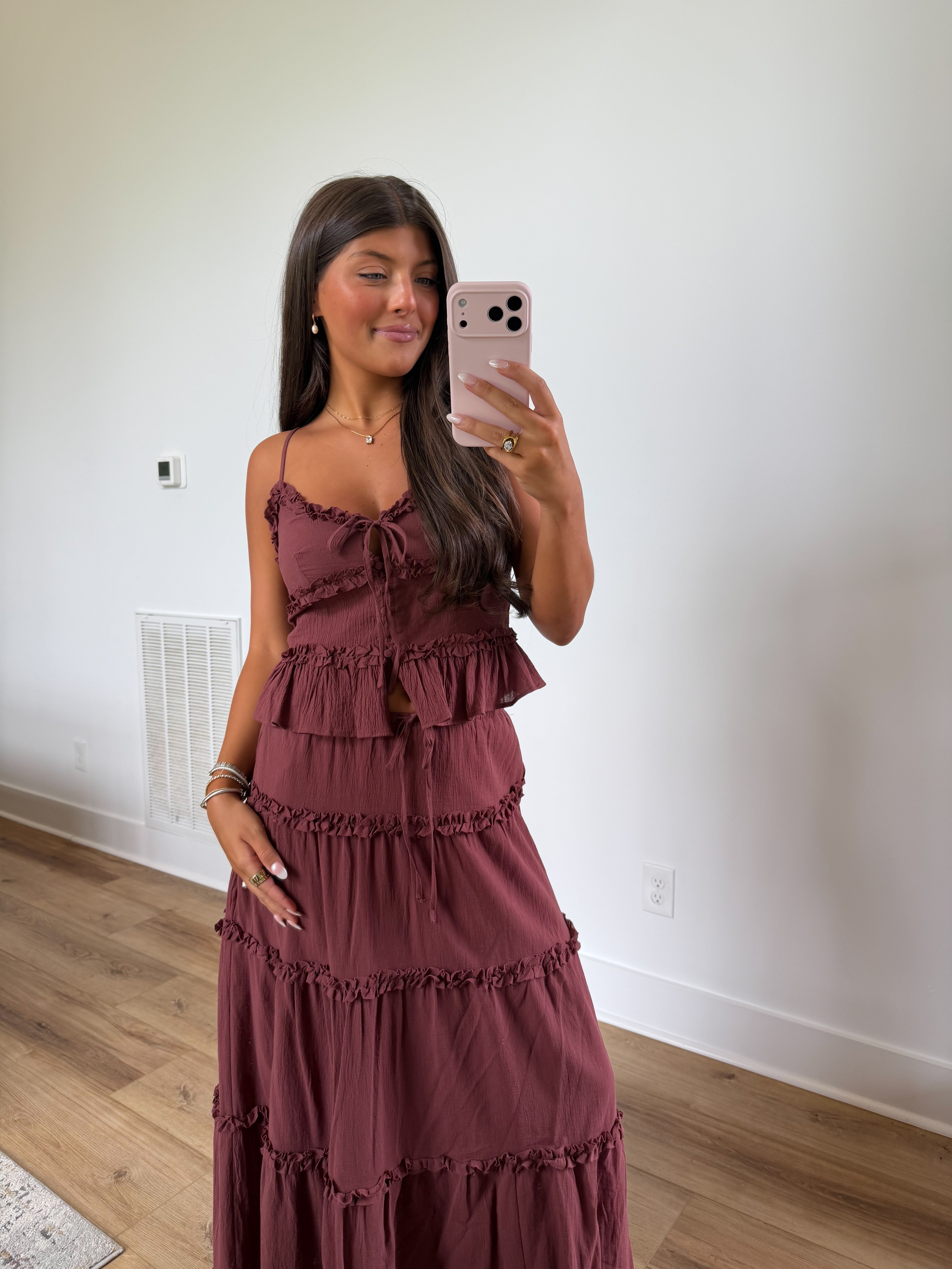 Burgundy Ruffle Set