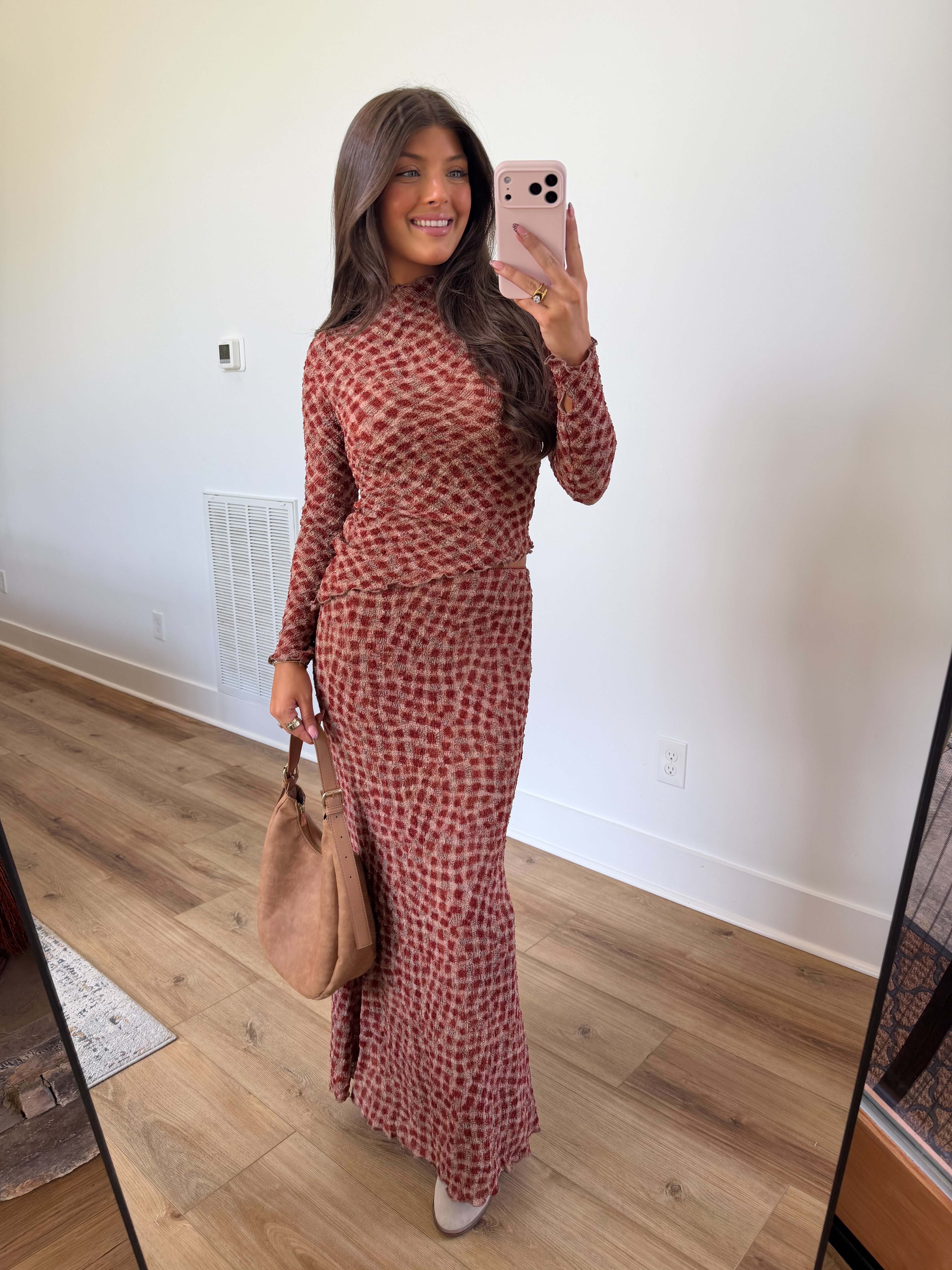 Spiced Gingham Skirt Set