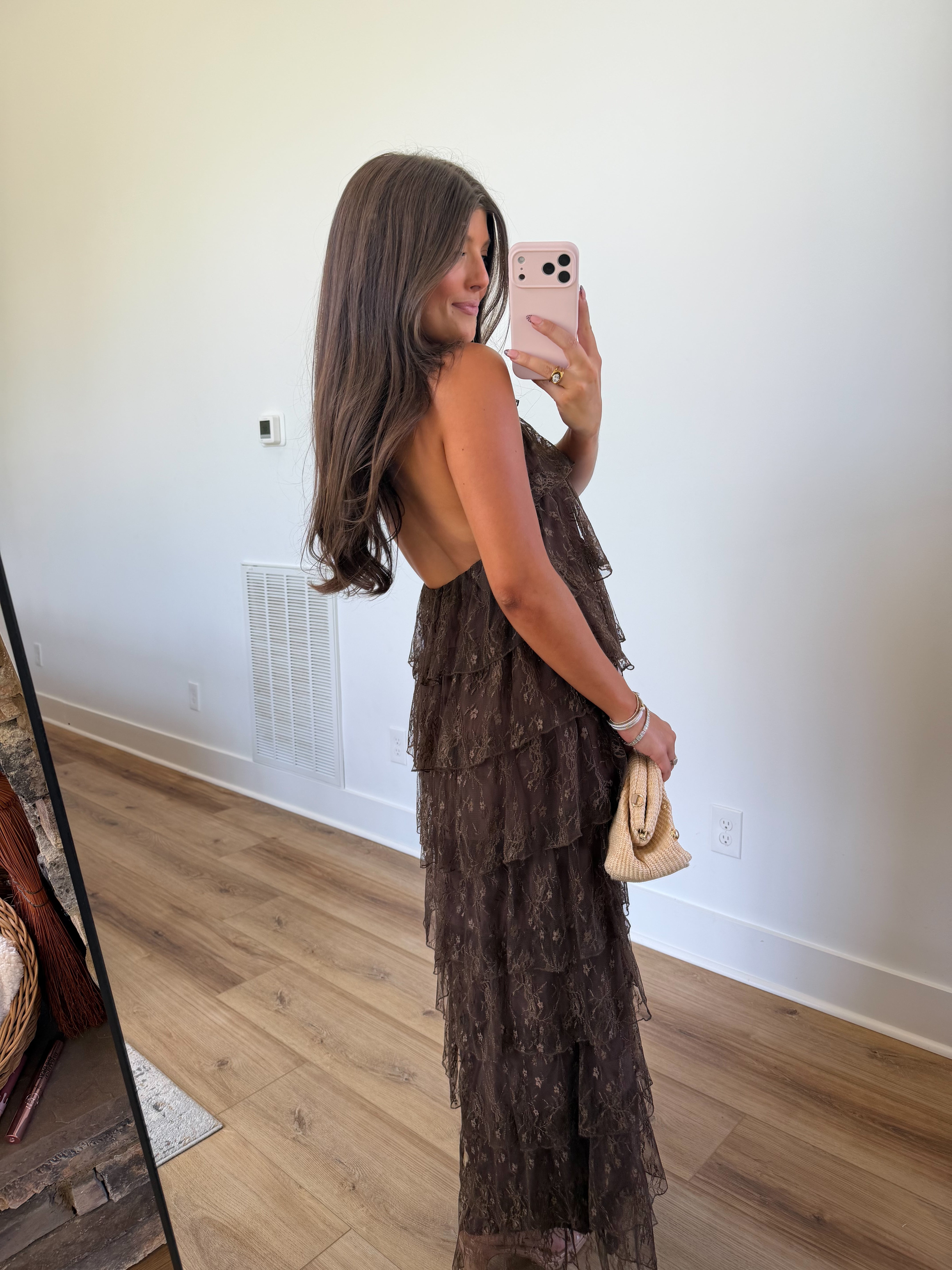 Cocoa Ruffle Maxi