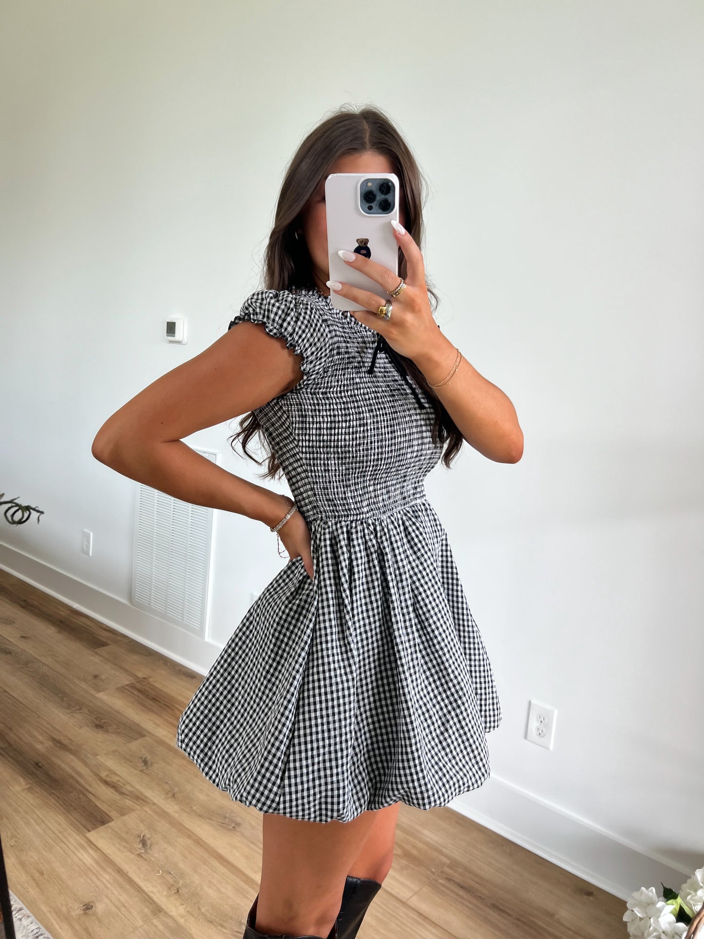 Gingham Bubble Dress (Petite)