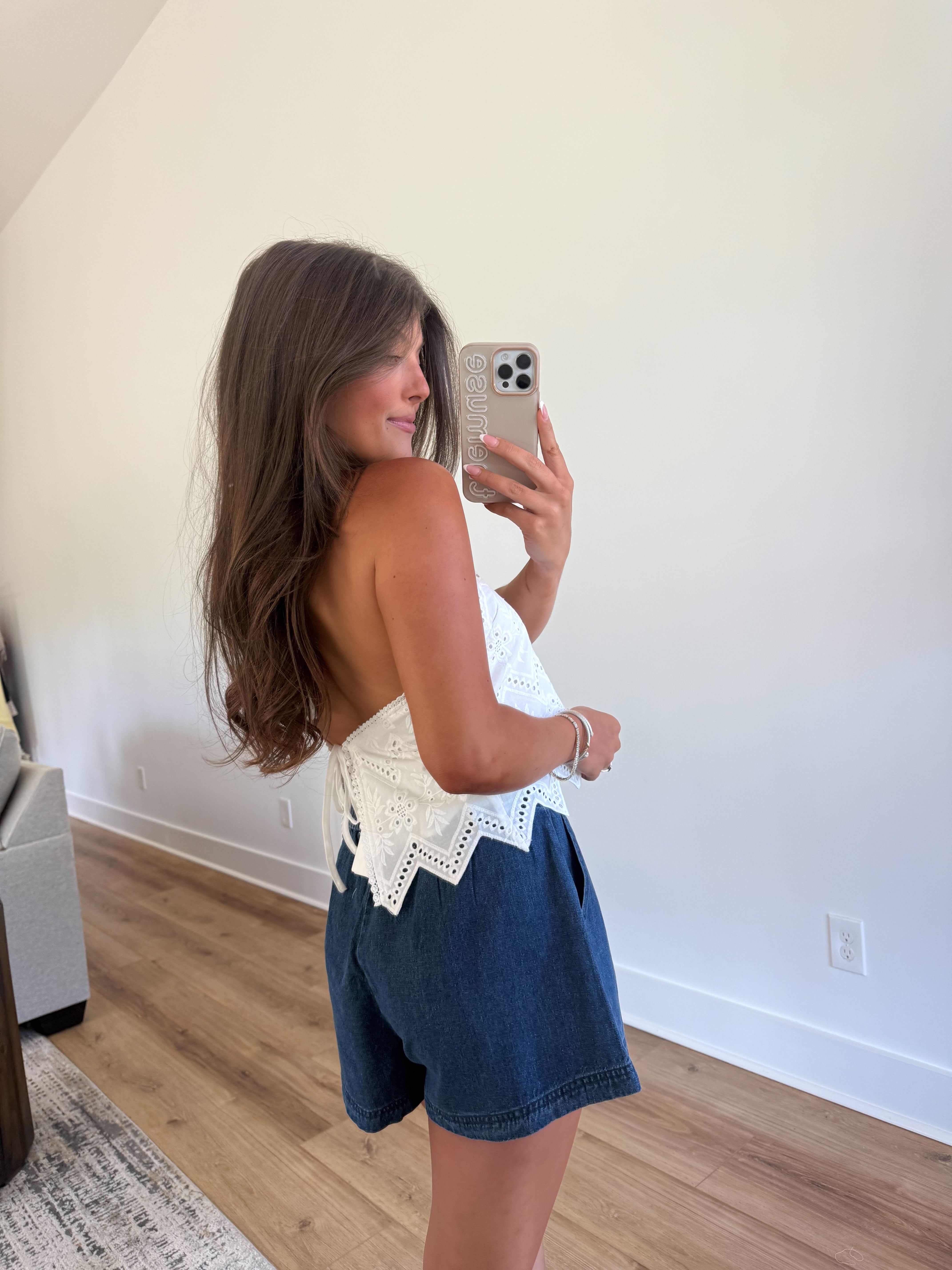 Eyelet Halter Top