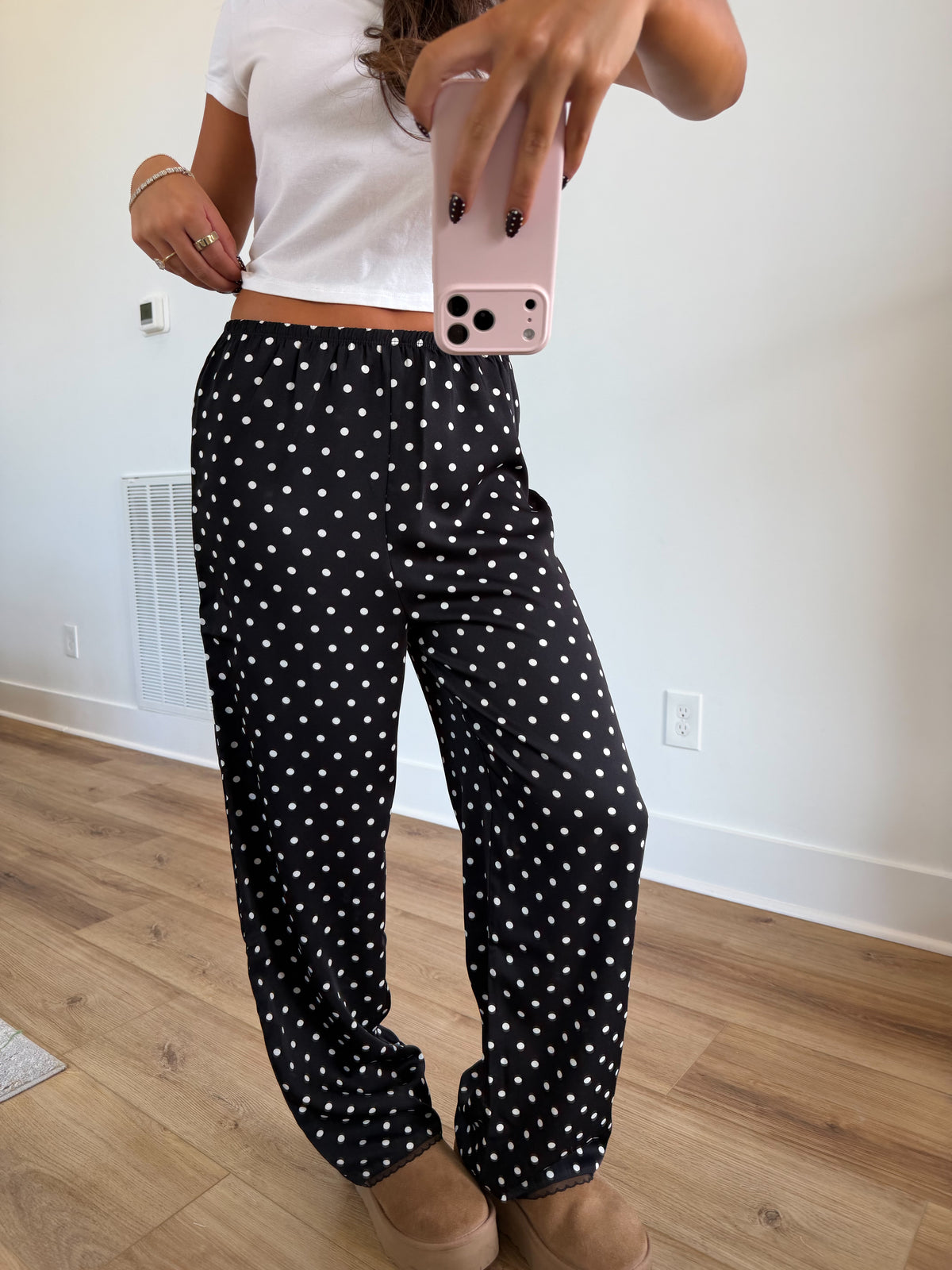 Satin Polka Dot Pants