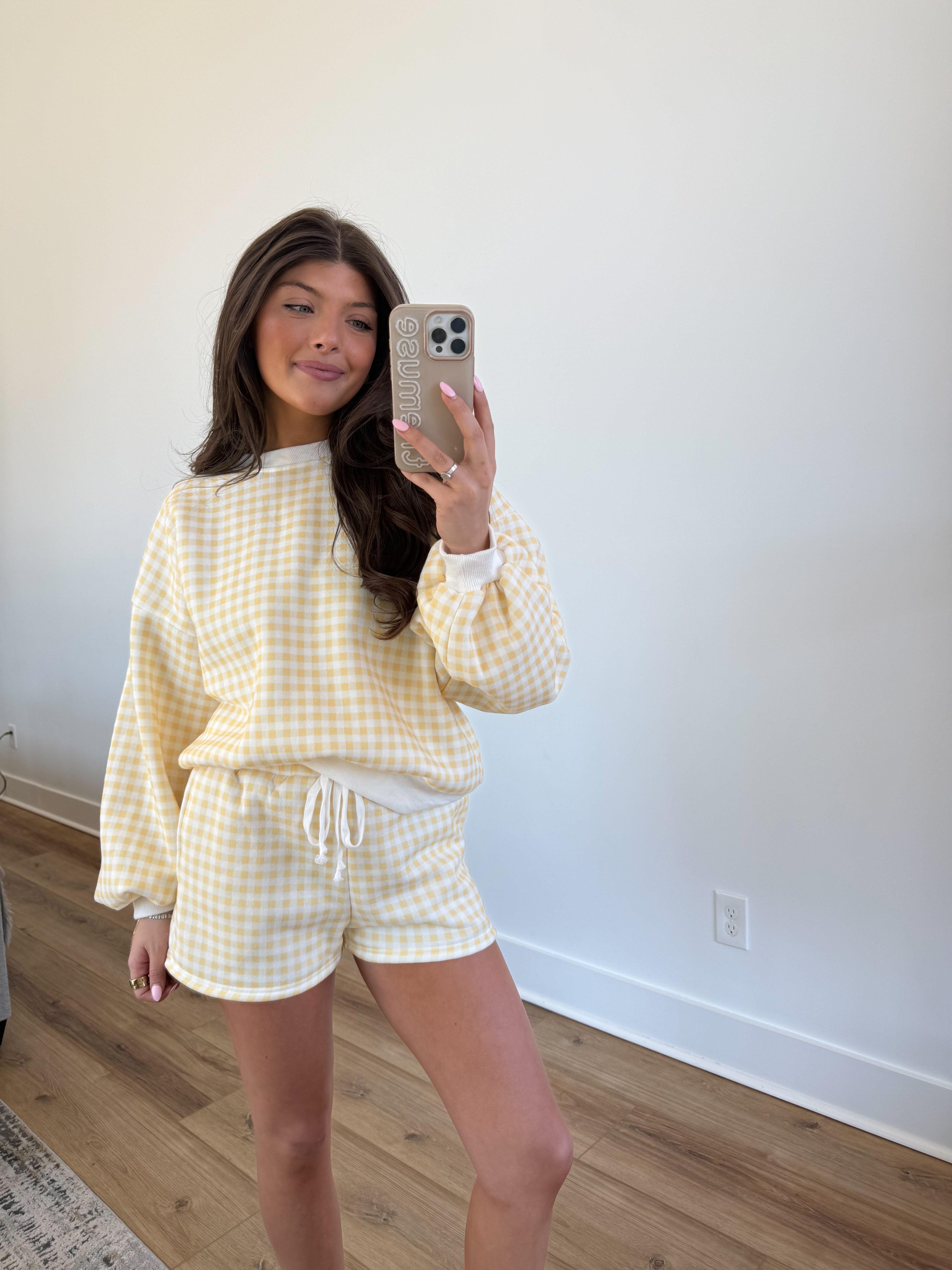 Lemon Gingham Lounge Set