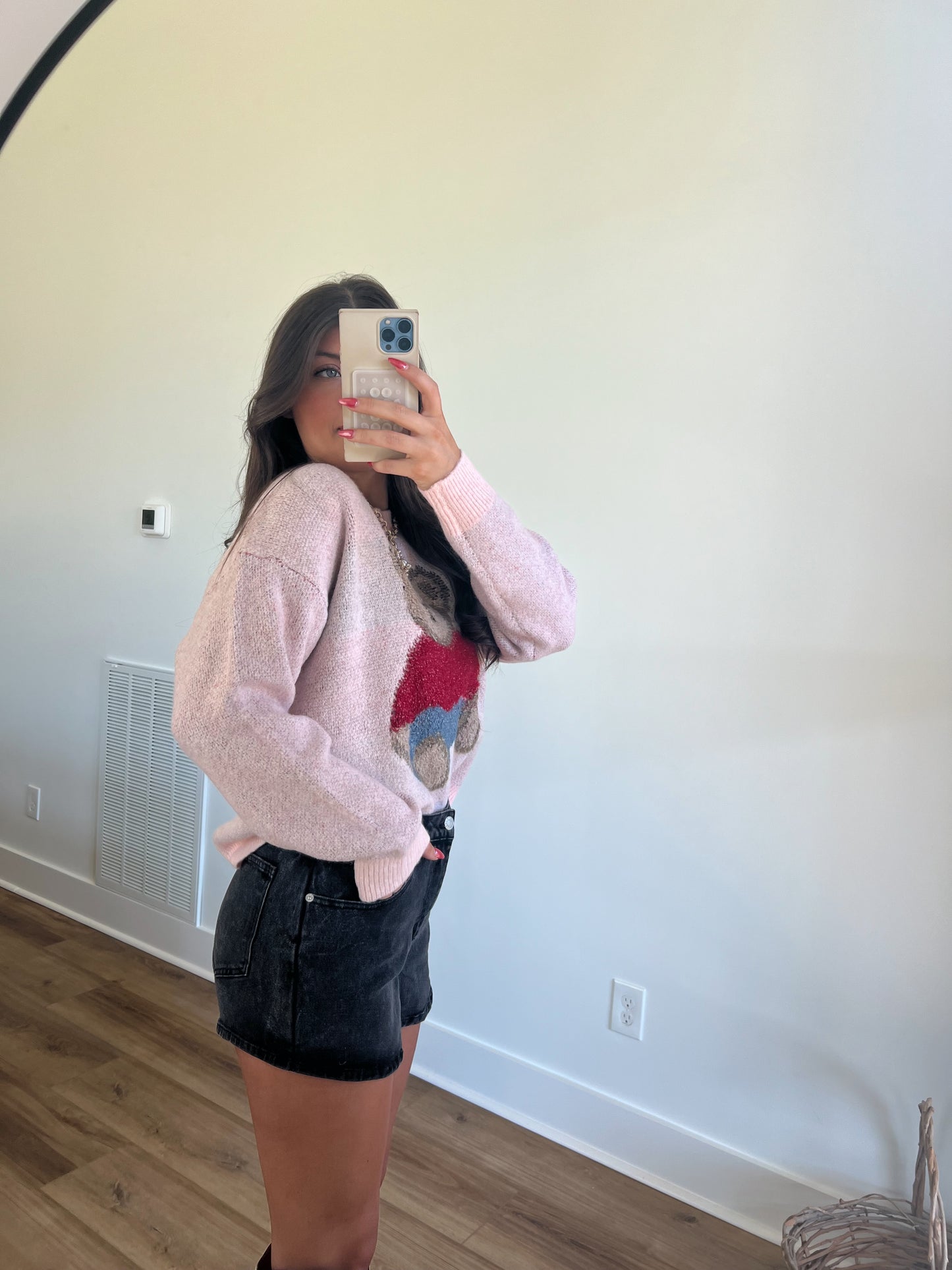 Pink Bear Obsessed Sweater