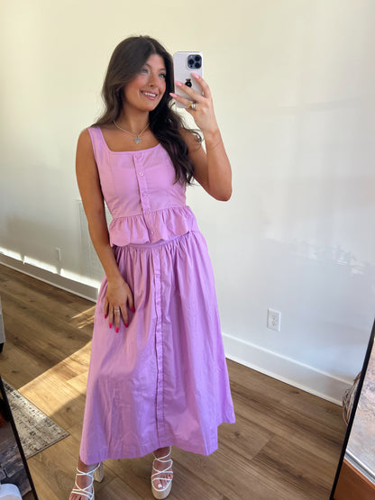 Lilac Belle Maxi Skirt Set