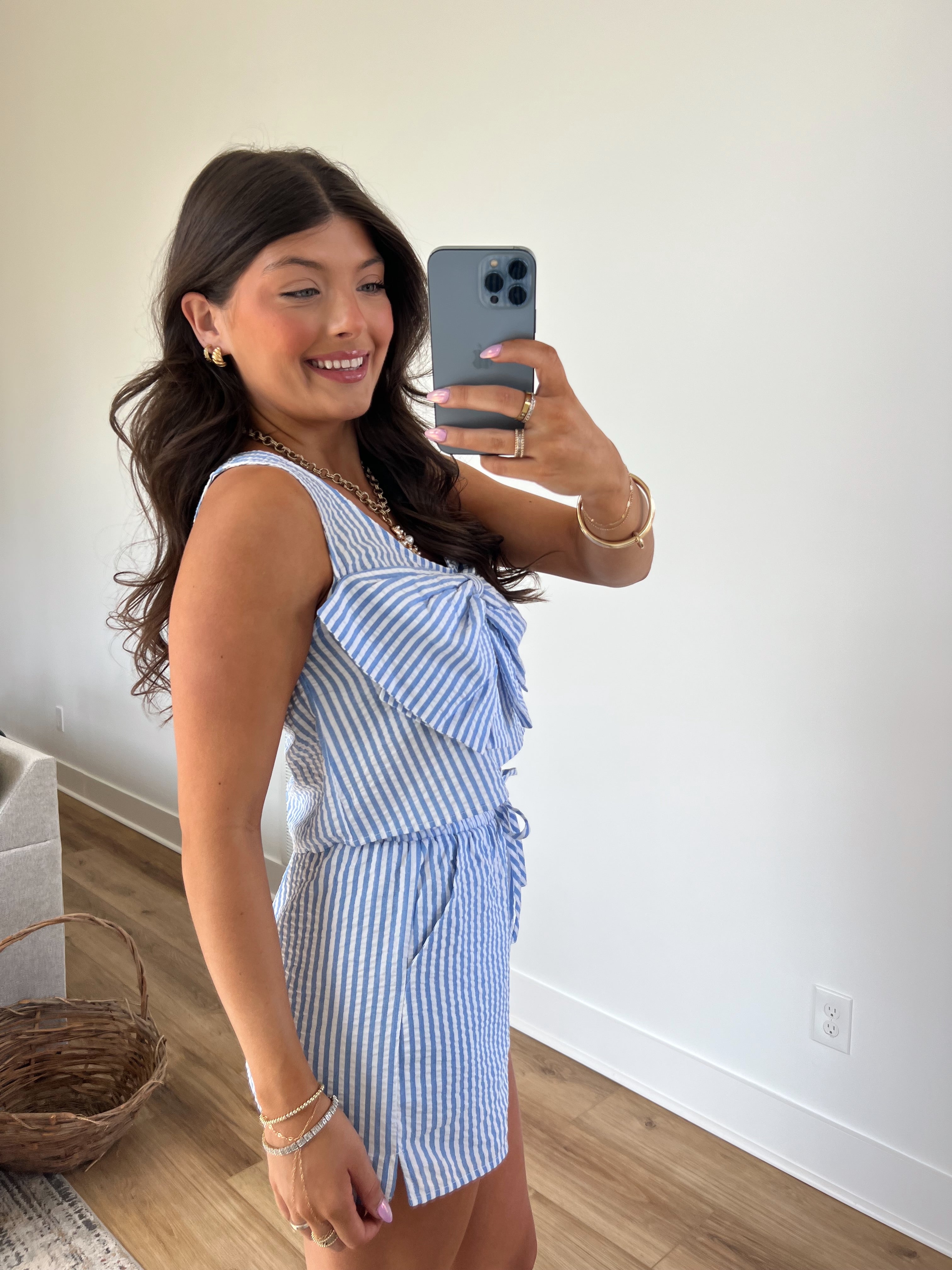 Baby Blue Pinstripe Resort Set