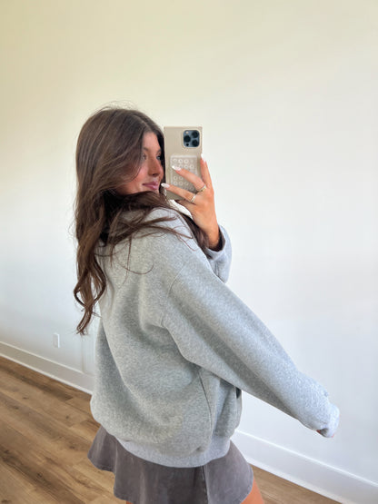 Grey Cozy Fleece Half Zip