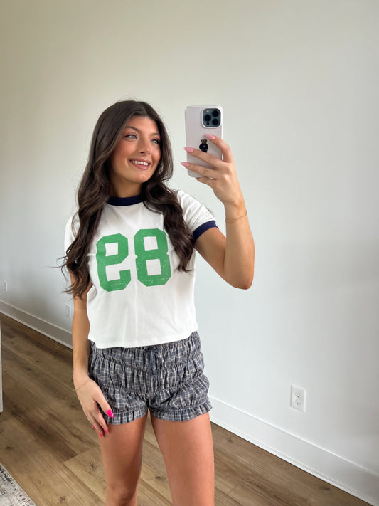 89 Baby Tee (White/Green)
