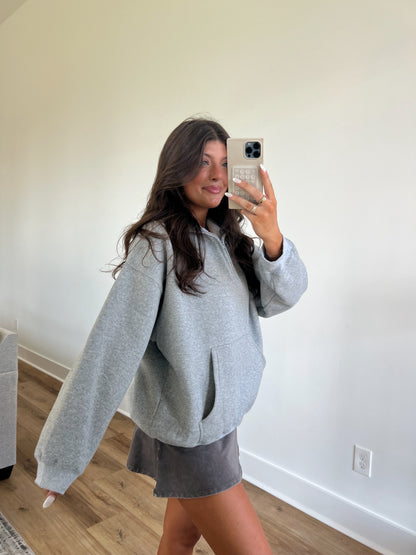 Grey Cozy Fleece Half Zip