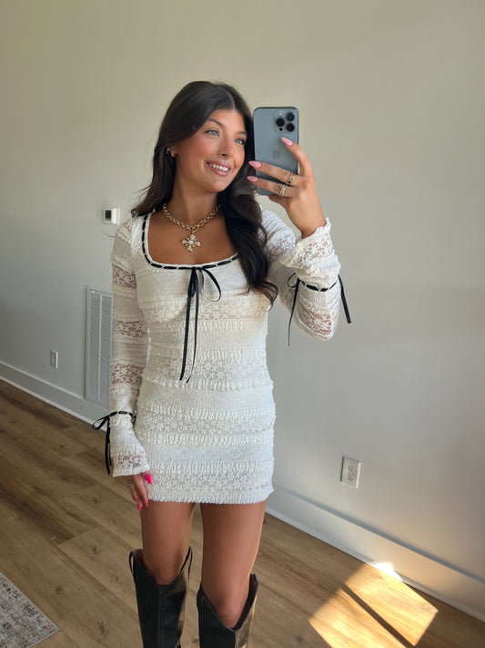 Lasso Lace Mini Dress (PRE-ORDER/Restock)