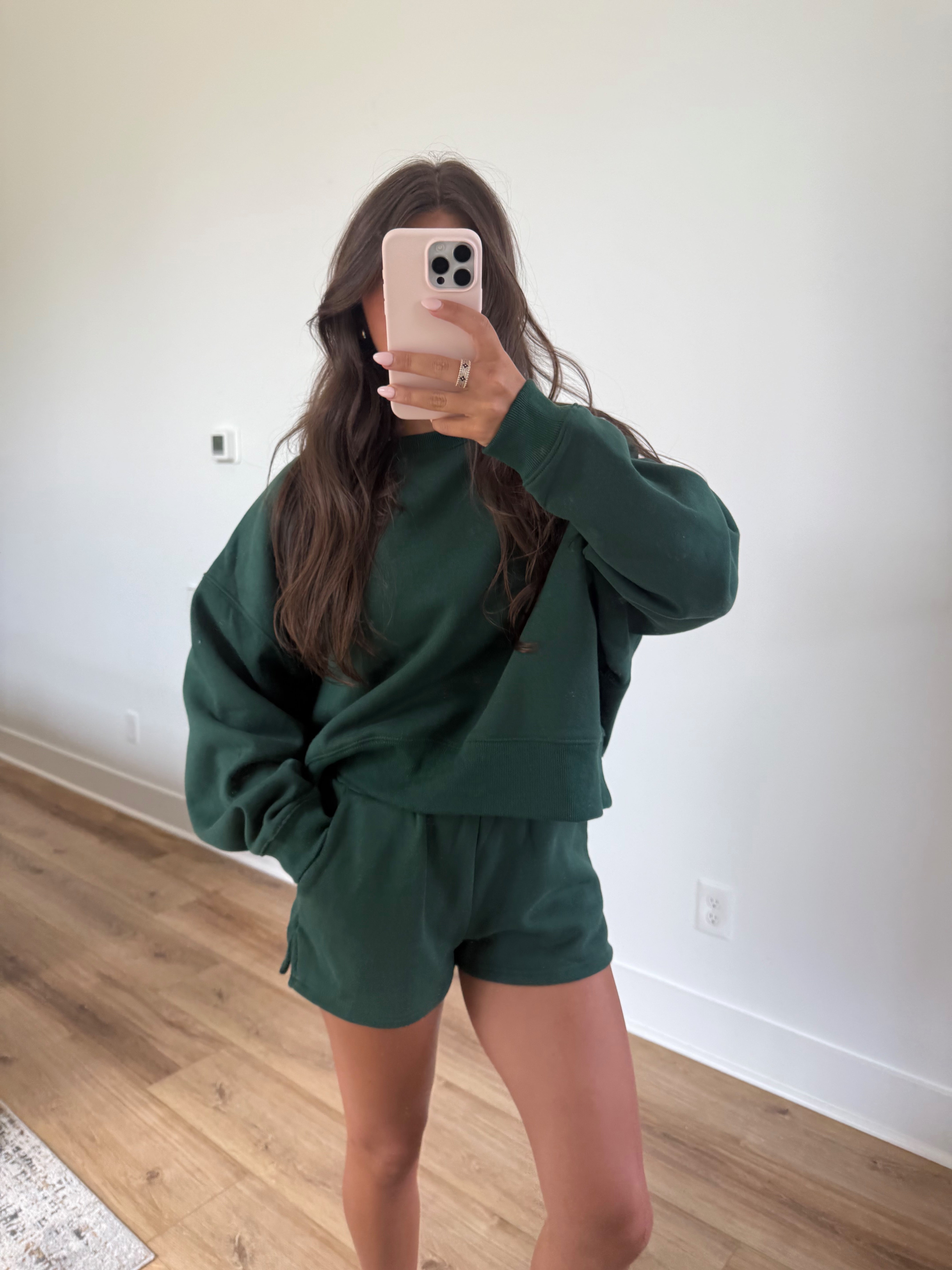 Hunter Green Sweatshort Set