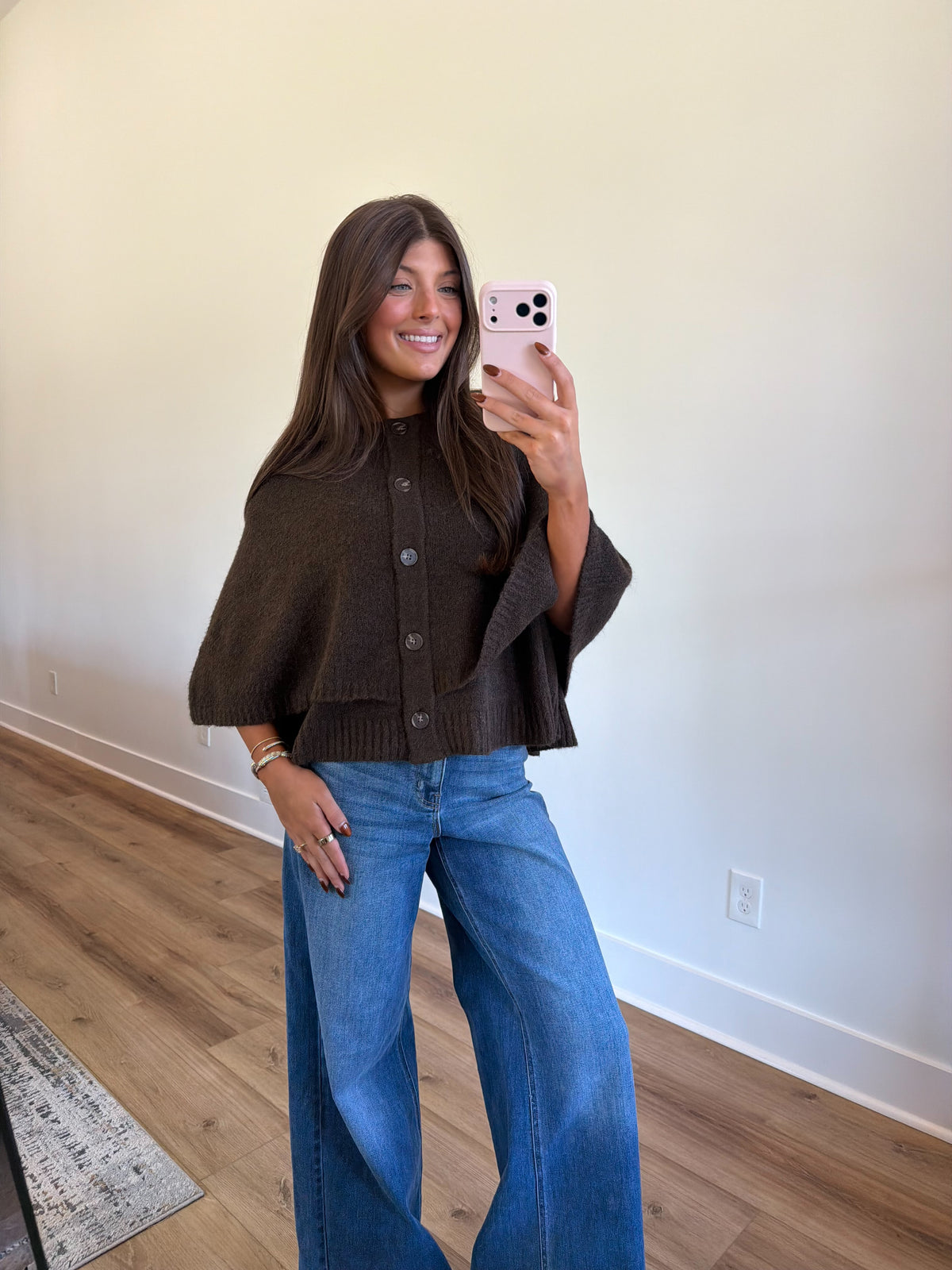 Lydia Cape Sweater (Espresso)